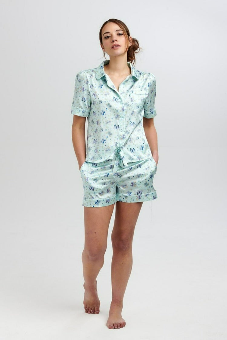 Rosie Glacier Butterfly Silk Shorts