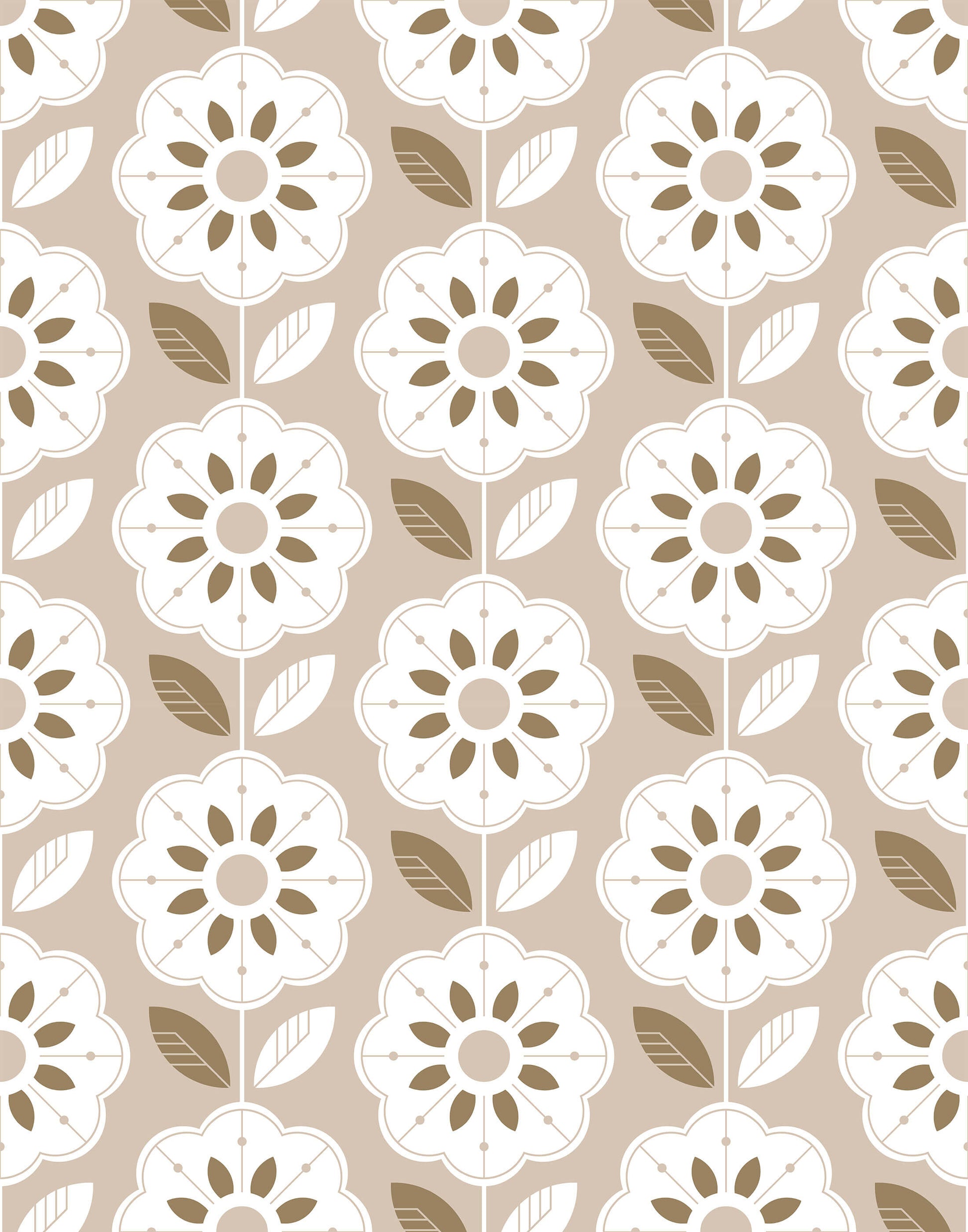 Slice Retro Floral Pattern Fabric