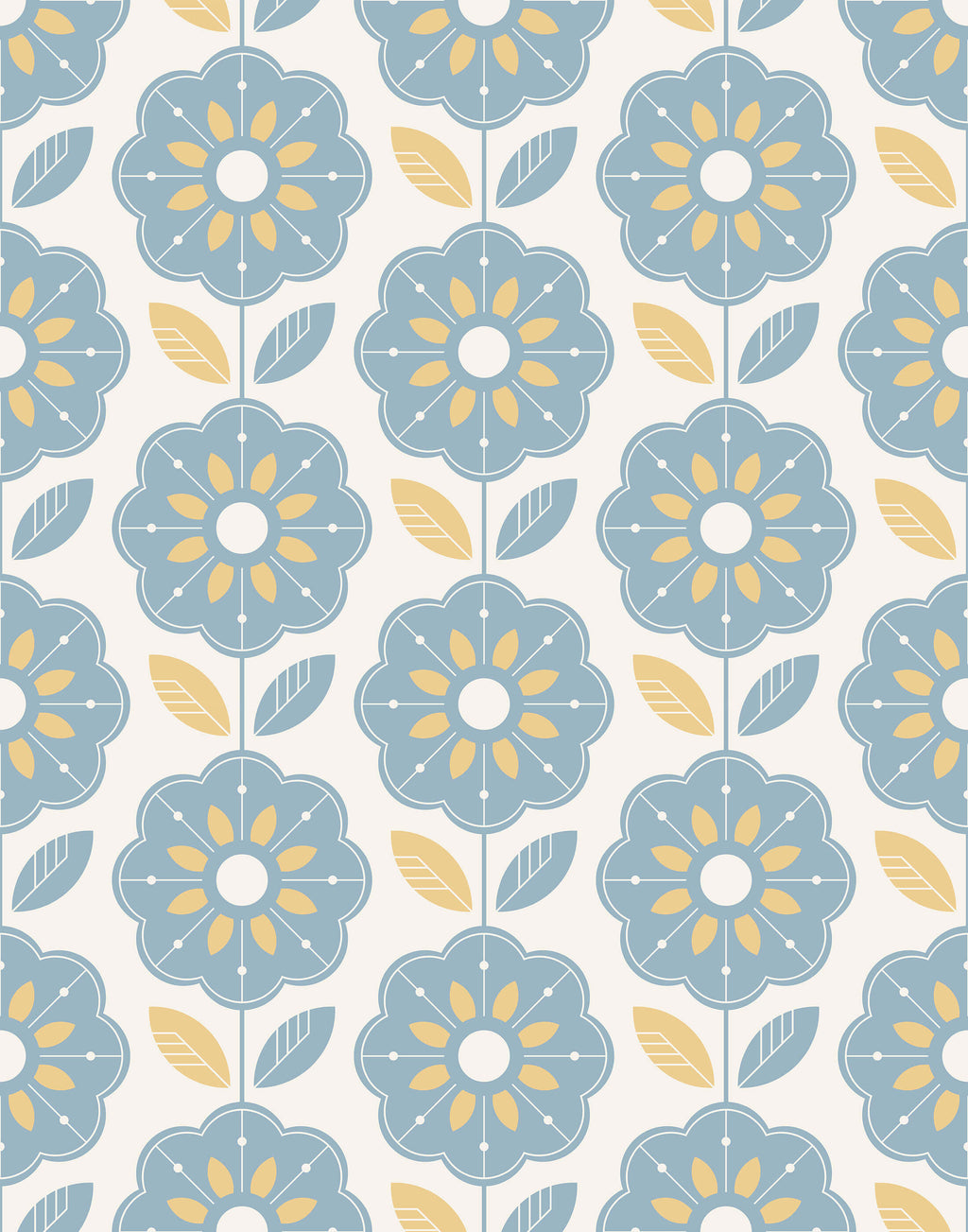 Slice Retro Floral Pattern Fabric