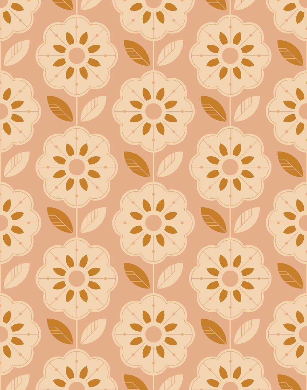 Slice Retro Floral Pattern Fabric