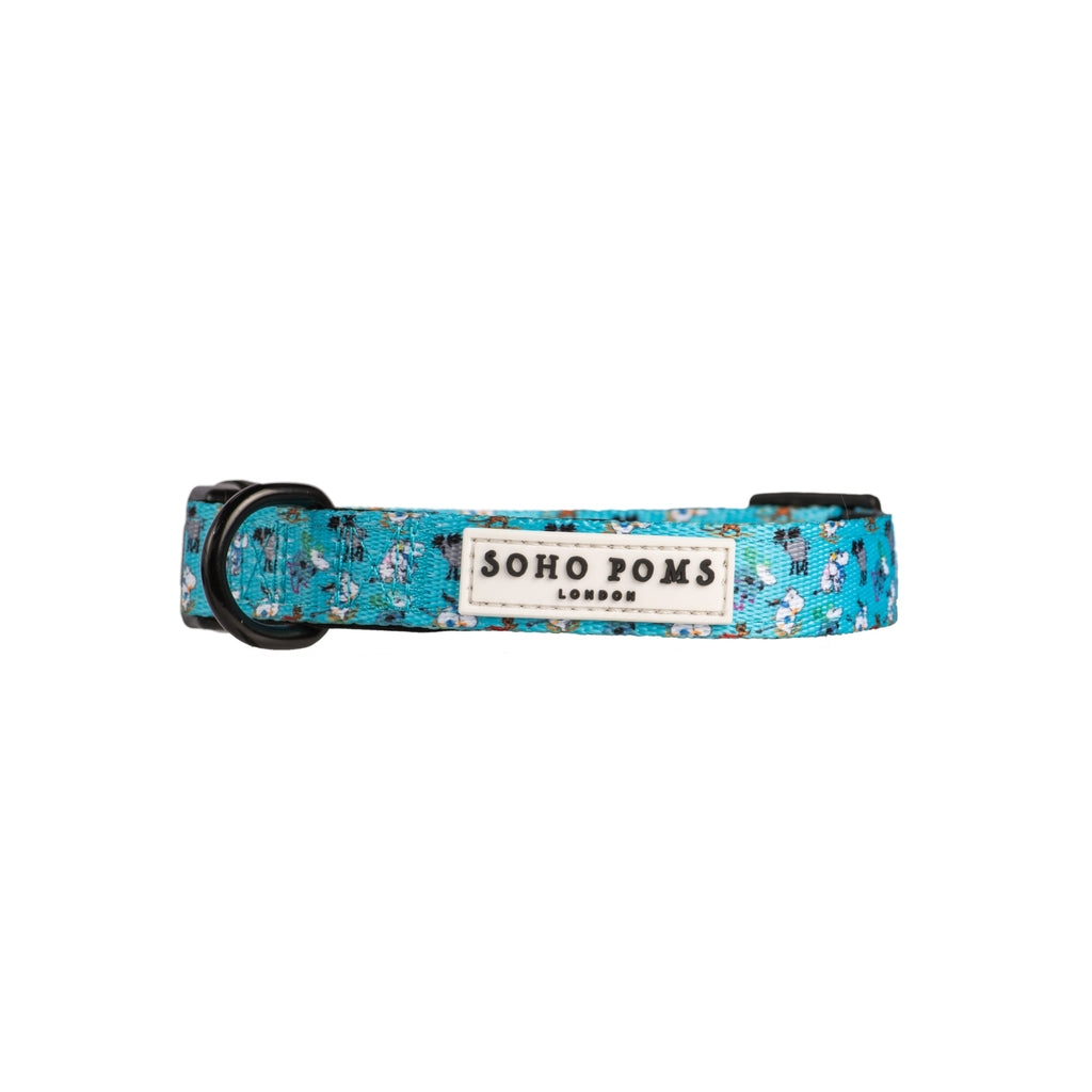 Blue Holiday Dogs Padded Collar