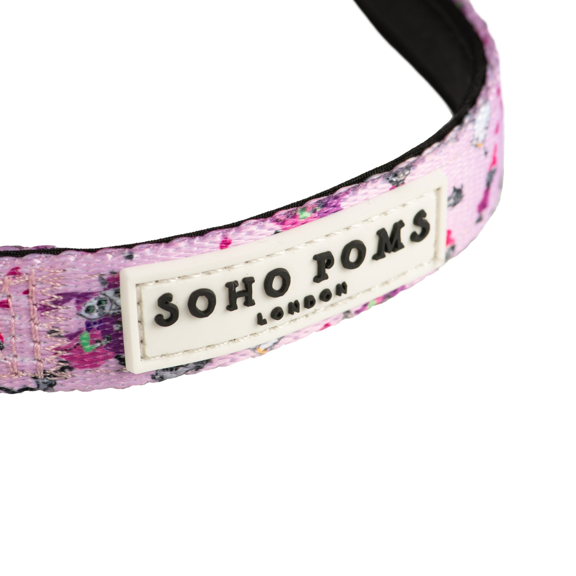 Pink Champagne Dogs Padded Collar with Moomins Print