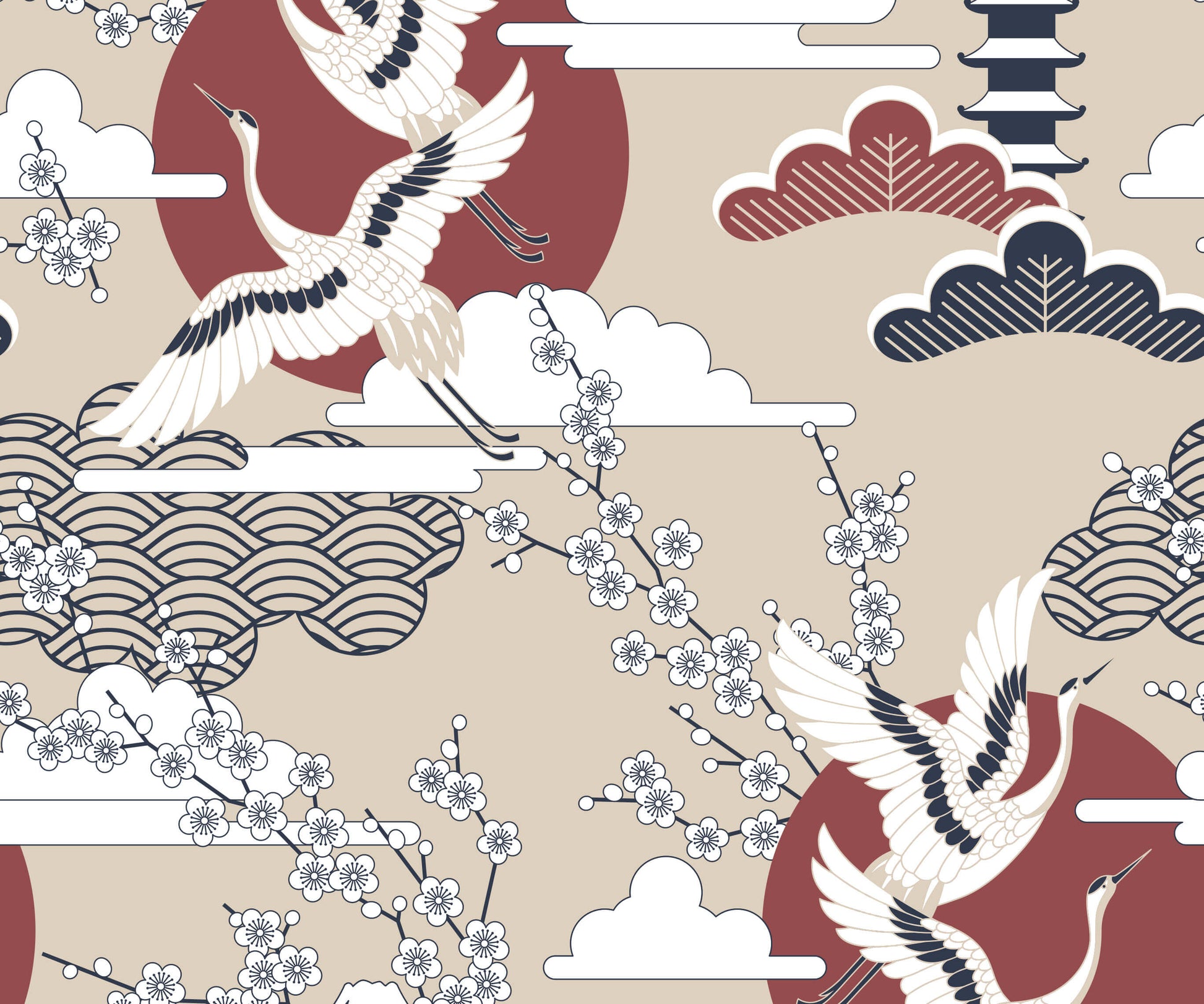 Sola Red Crowned Crane Wallpaper
