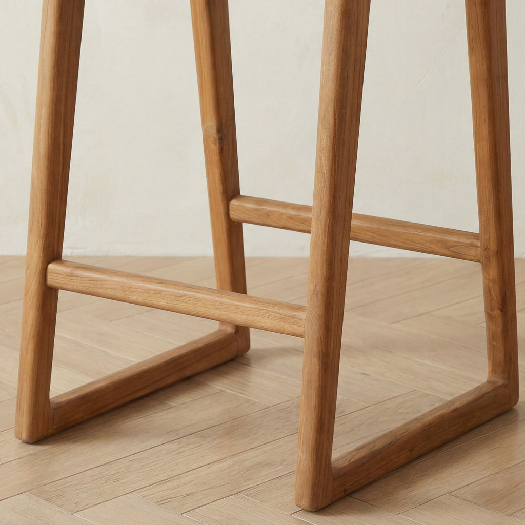 Sora Teak & Rattan Bar Stool