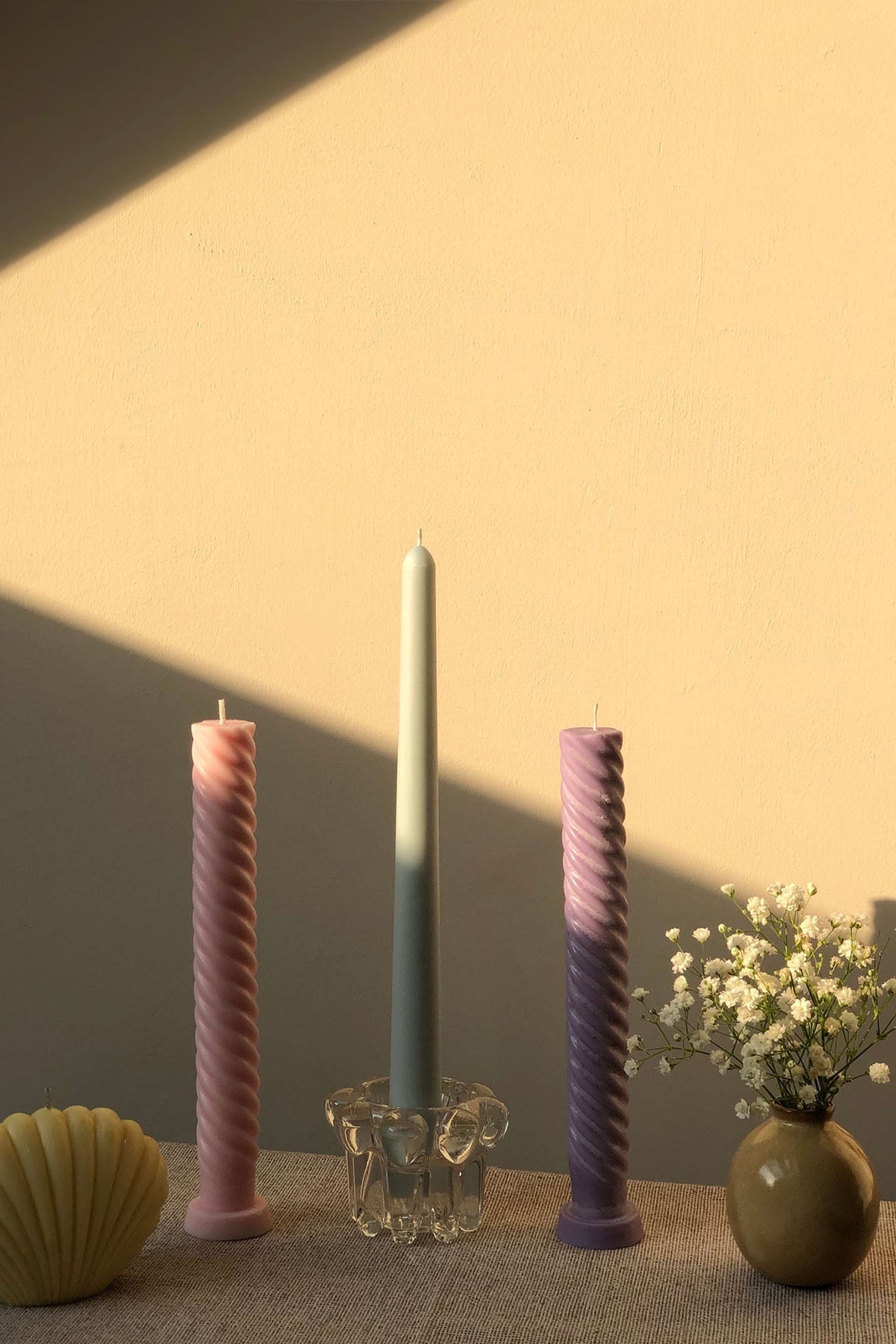 Spiral Taper Candles Pack of 3