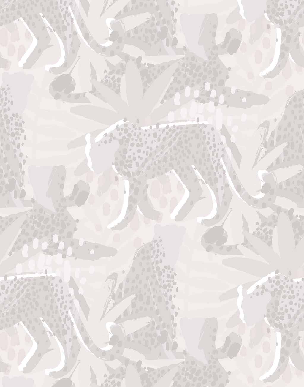 Spot Tropical Wallpaper with Leopards and Leaves