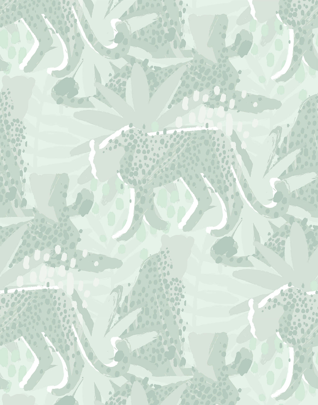 Spot Tropical Wallpaper with Leopards and Leaves