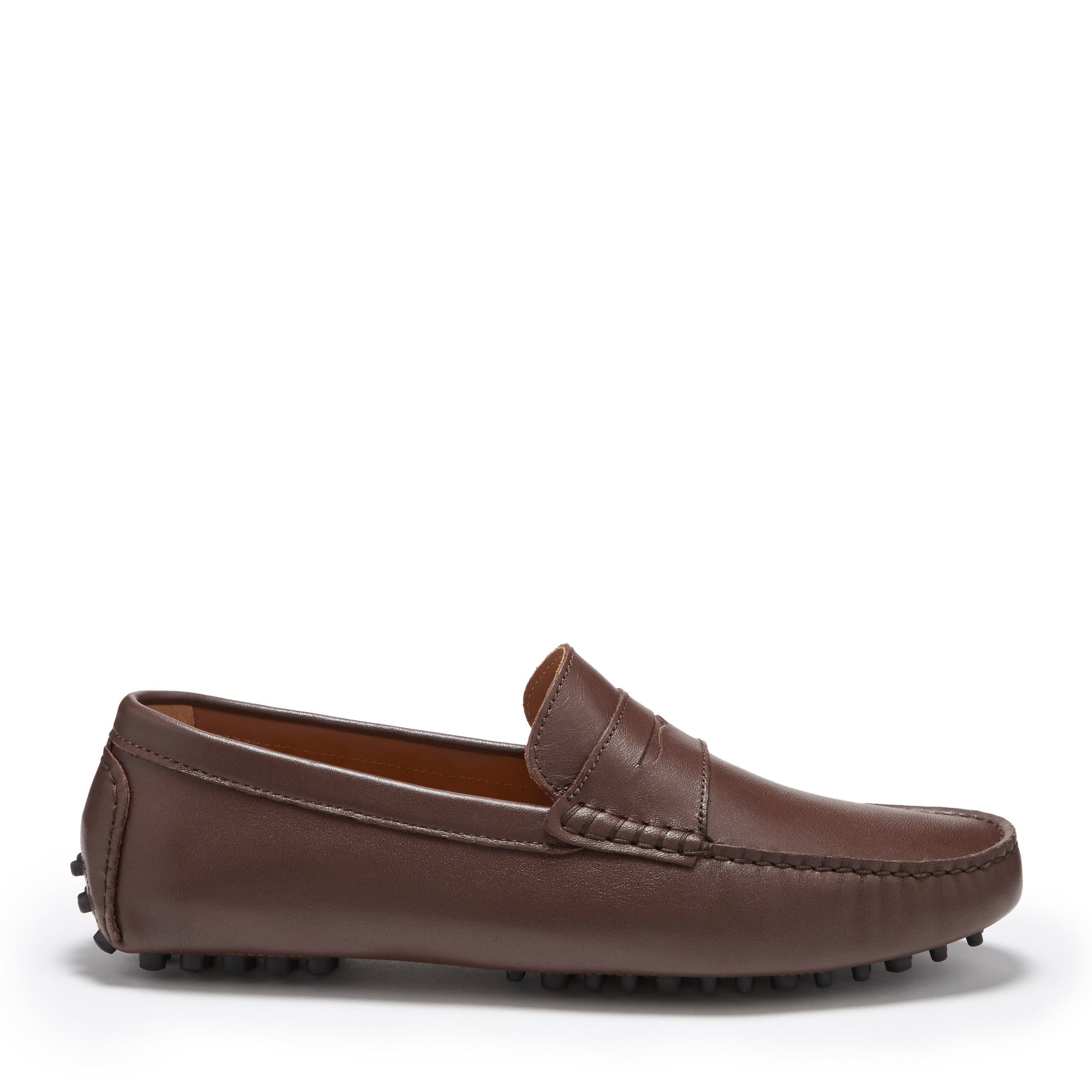 Brown Leather Driving Loafers