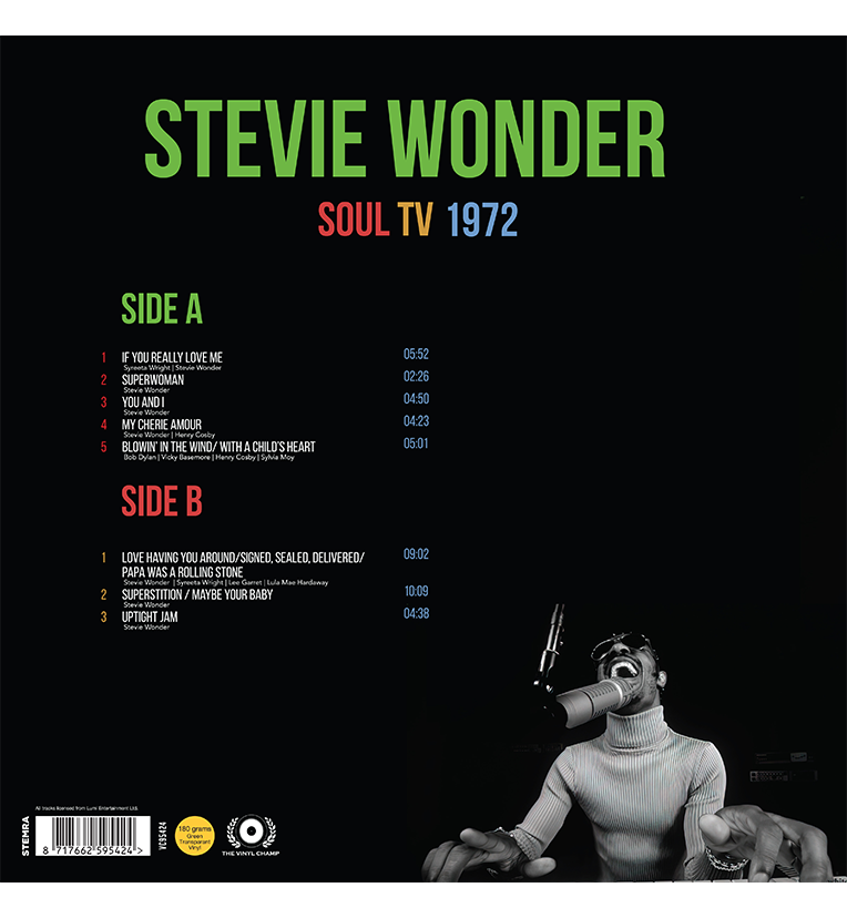 Stevie Wonder Soul TV 1972 Limited Edition 180g Transparent Green Vinyl