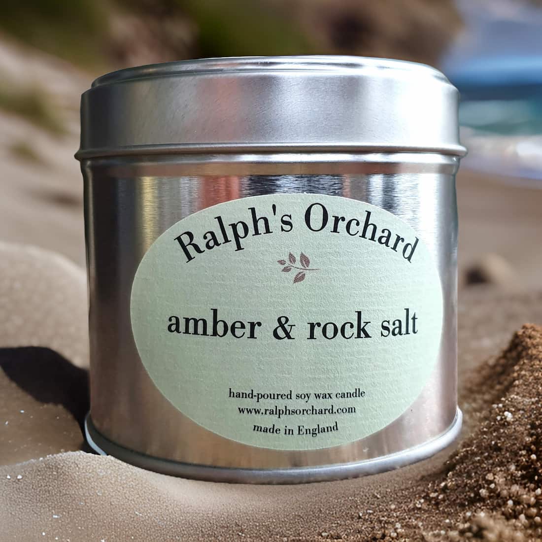 Amber and Rock Salt Hand Poured Candle