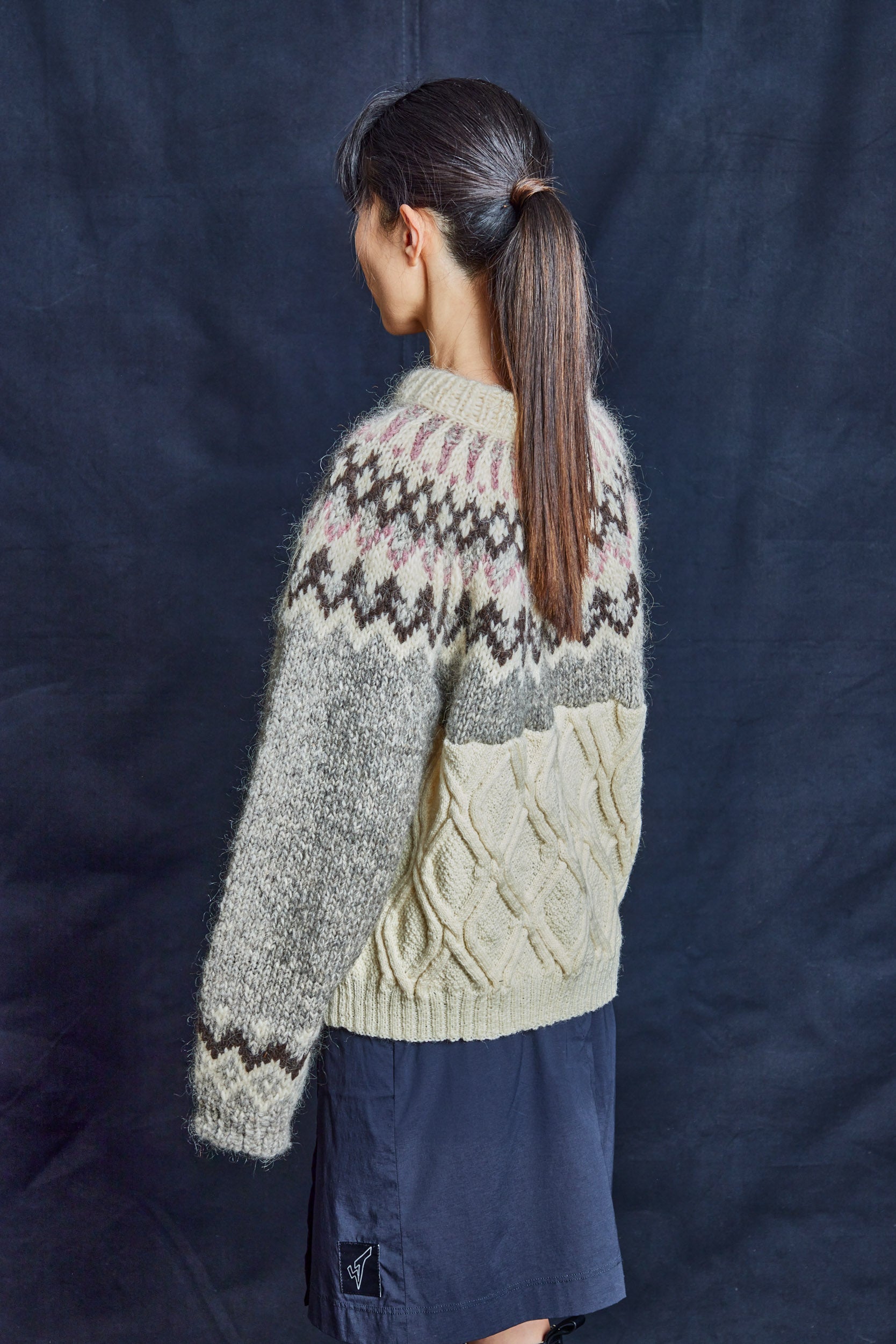 Vintage Wool Knitted Jumper with Wooden Buttons