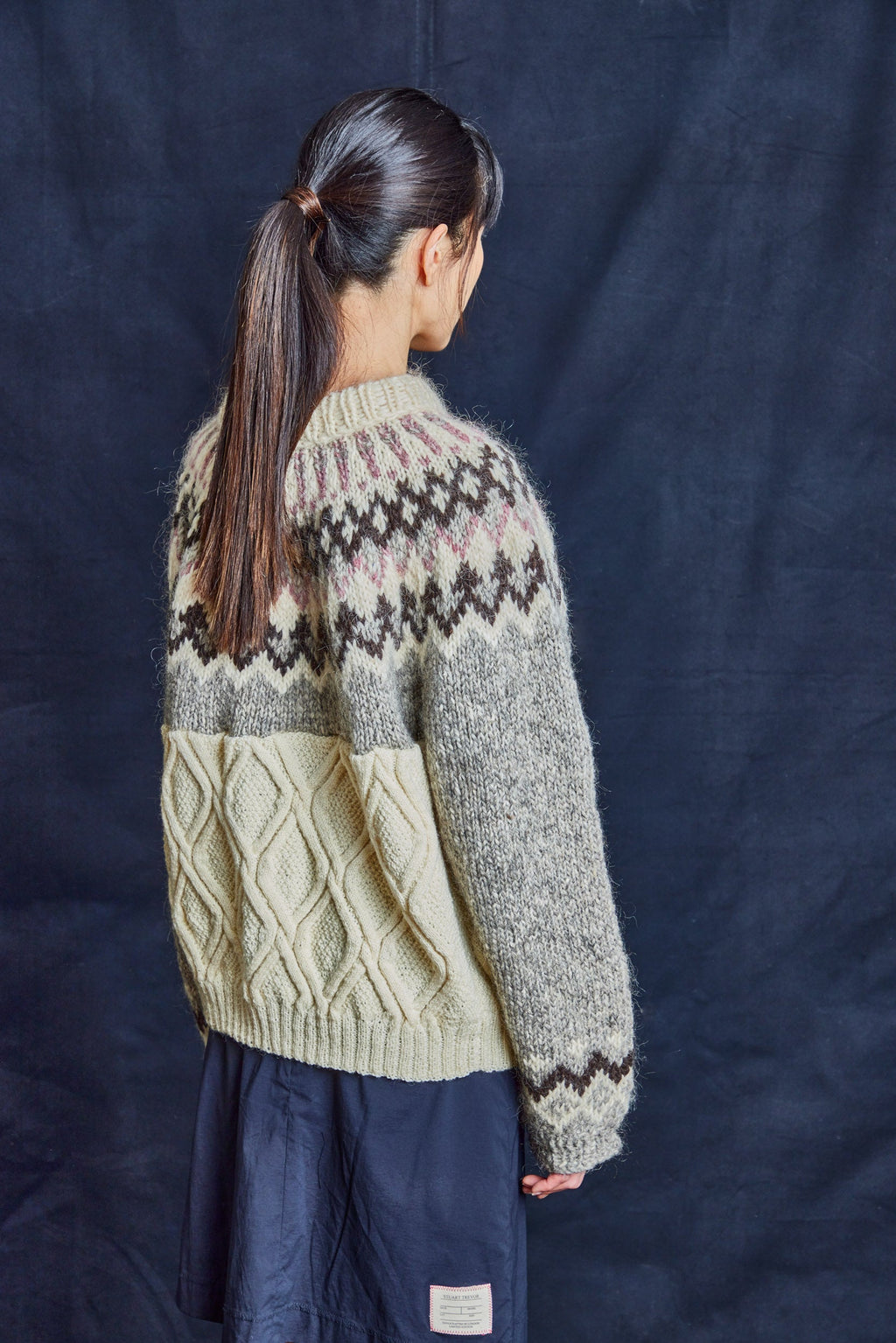 Vintage Wool Knitted Jumper with Wooden Buttons