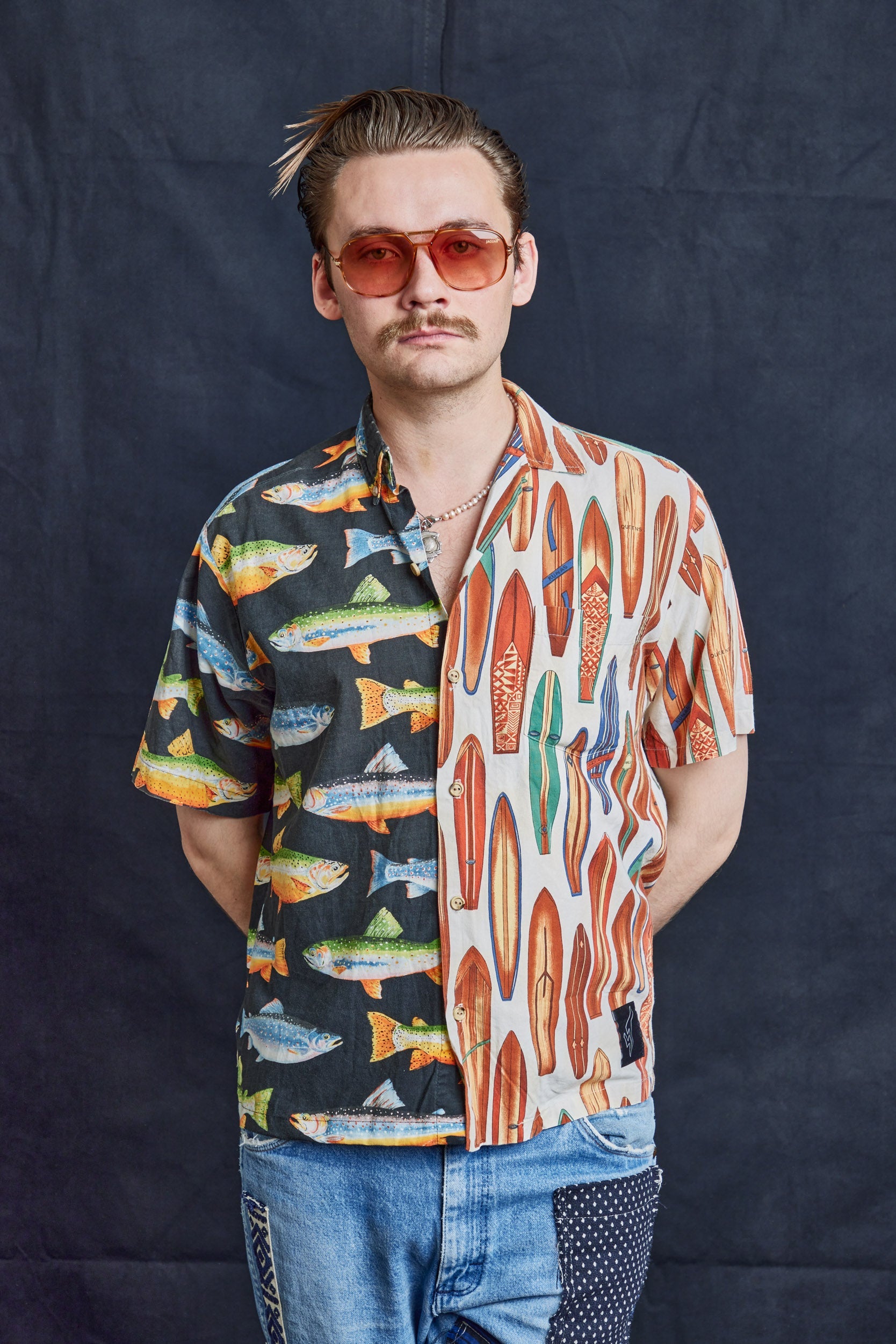 50/50 Hawaiian Shirt in Boards and Bass