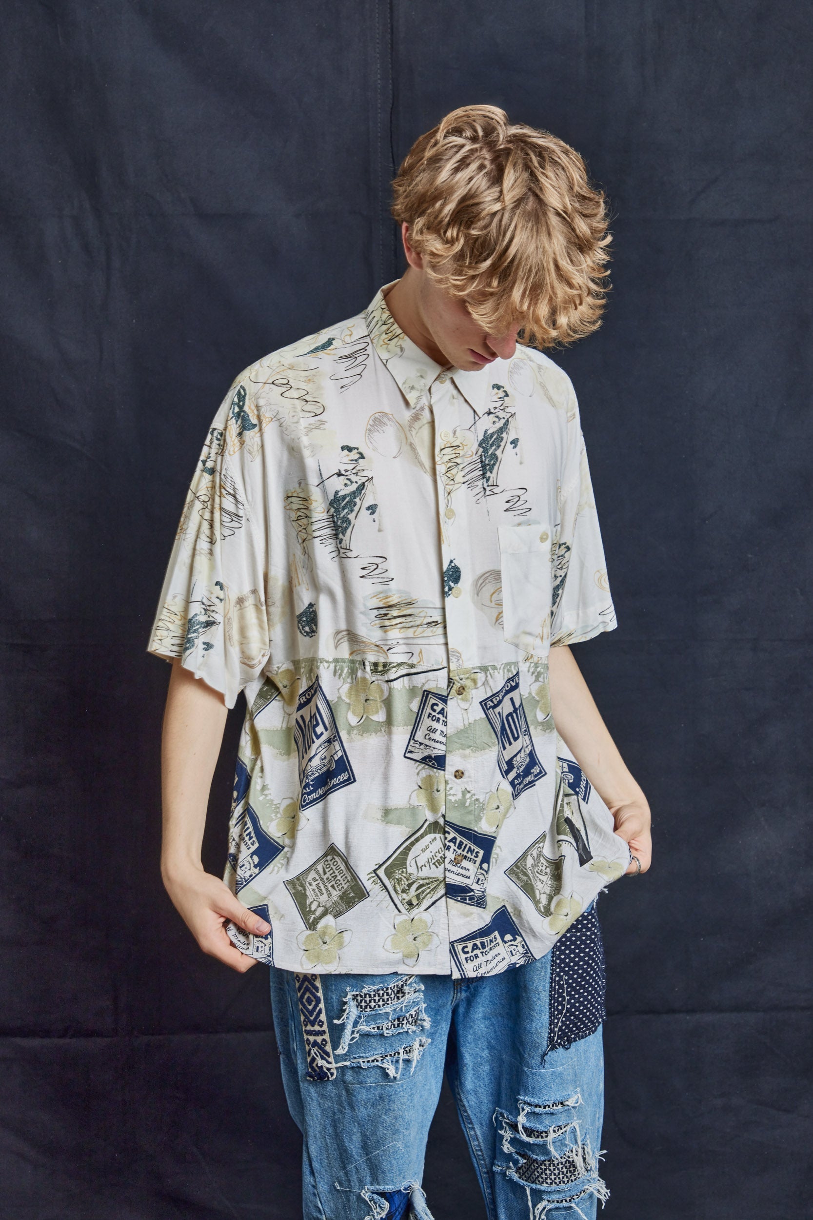 50/50 Hawaiian Shirt in Vintage Cotton
