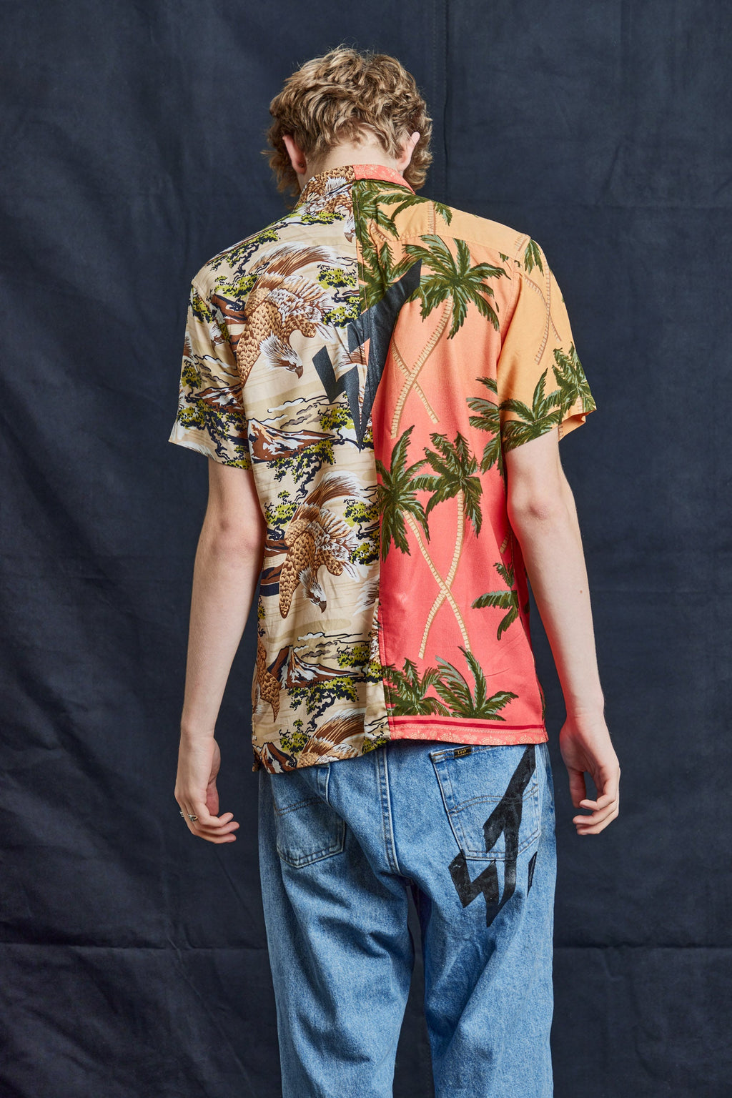 50/50 Hawaiian Shirt in Camo Palms