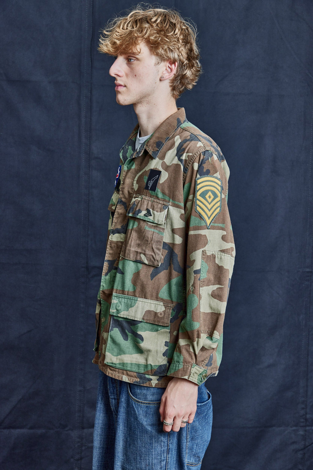 Vintage Camo Field Shirt with Sergeant Rank Patch
