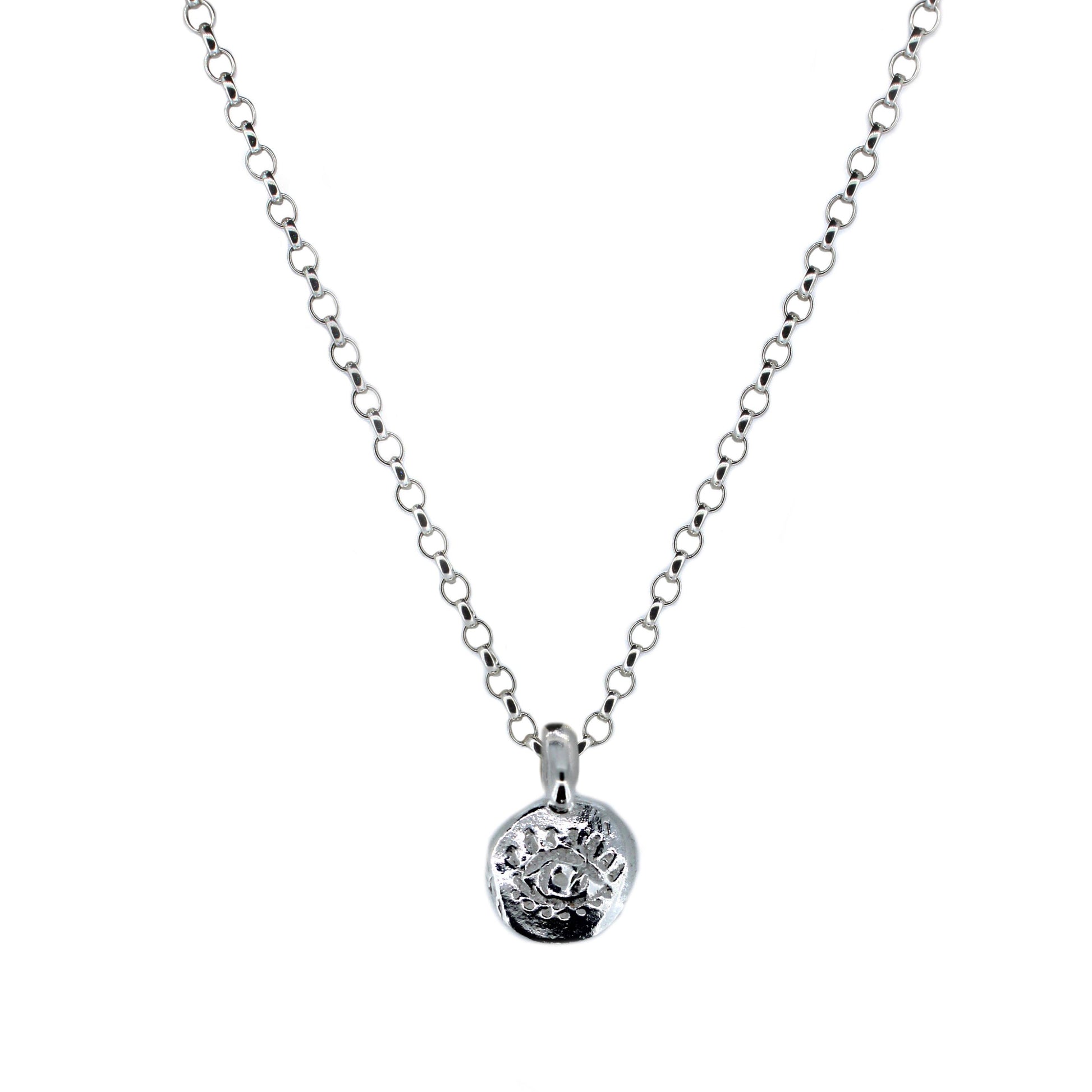 Eye Talisman Charm Necklace in Recycled Sterling Silver