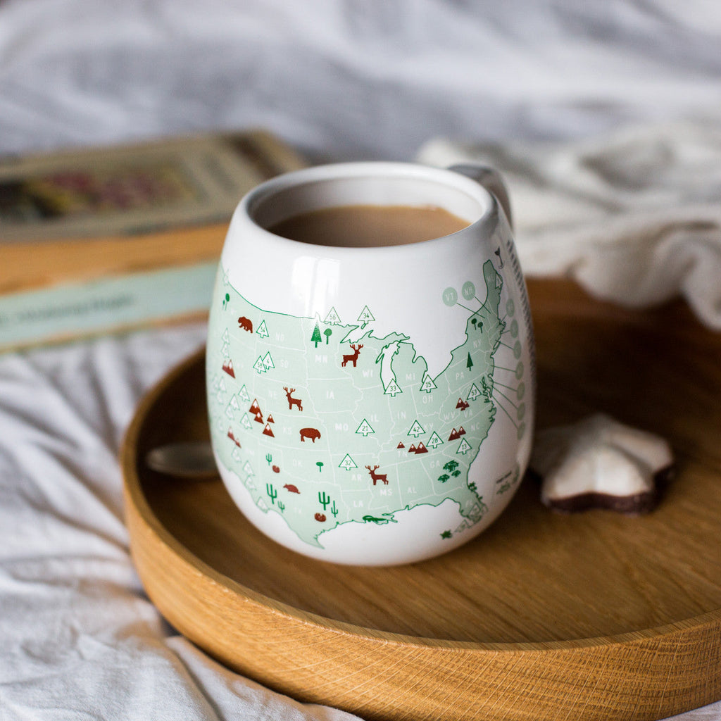 US National Parks Mug with Interactive Map