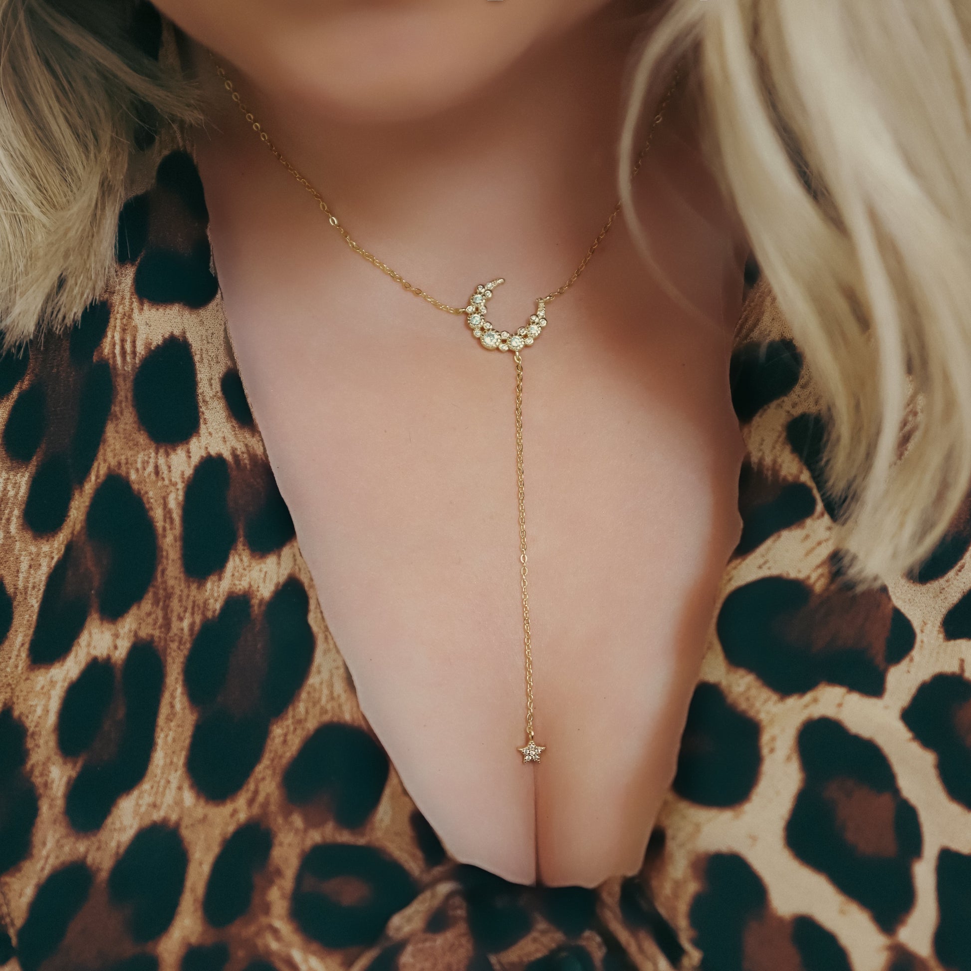 Moon Drop Necklace in 18K Gold Plated Sterling Silver