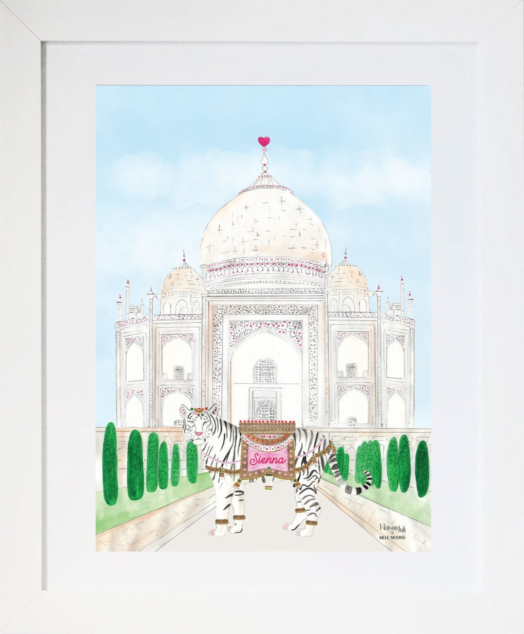 Tiger of the Taj Mahal Girls Art Print