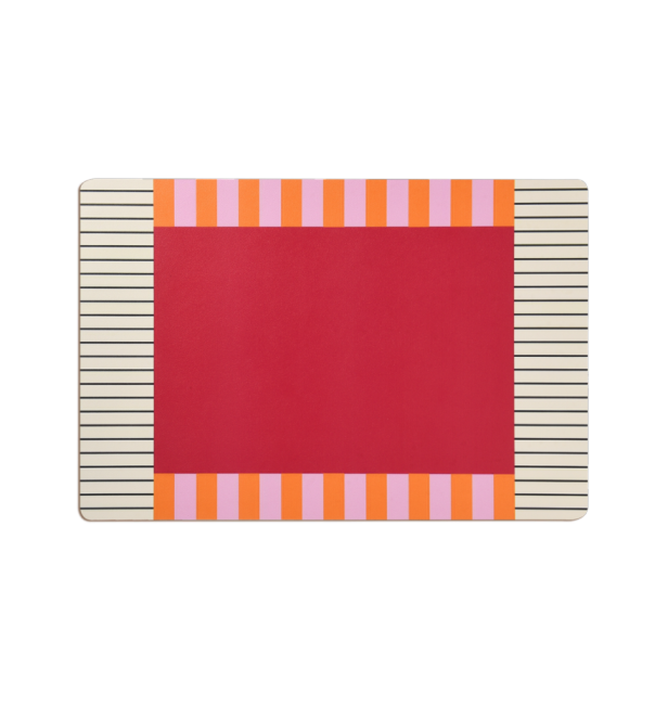 Tangerine Artistic Leather Placemat Set