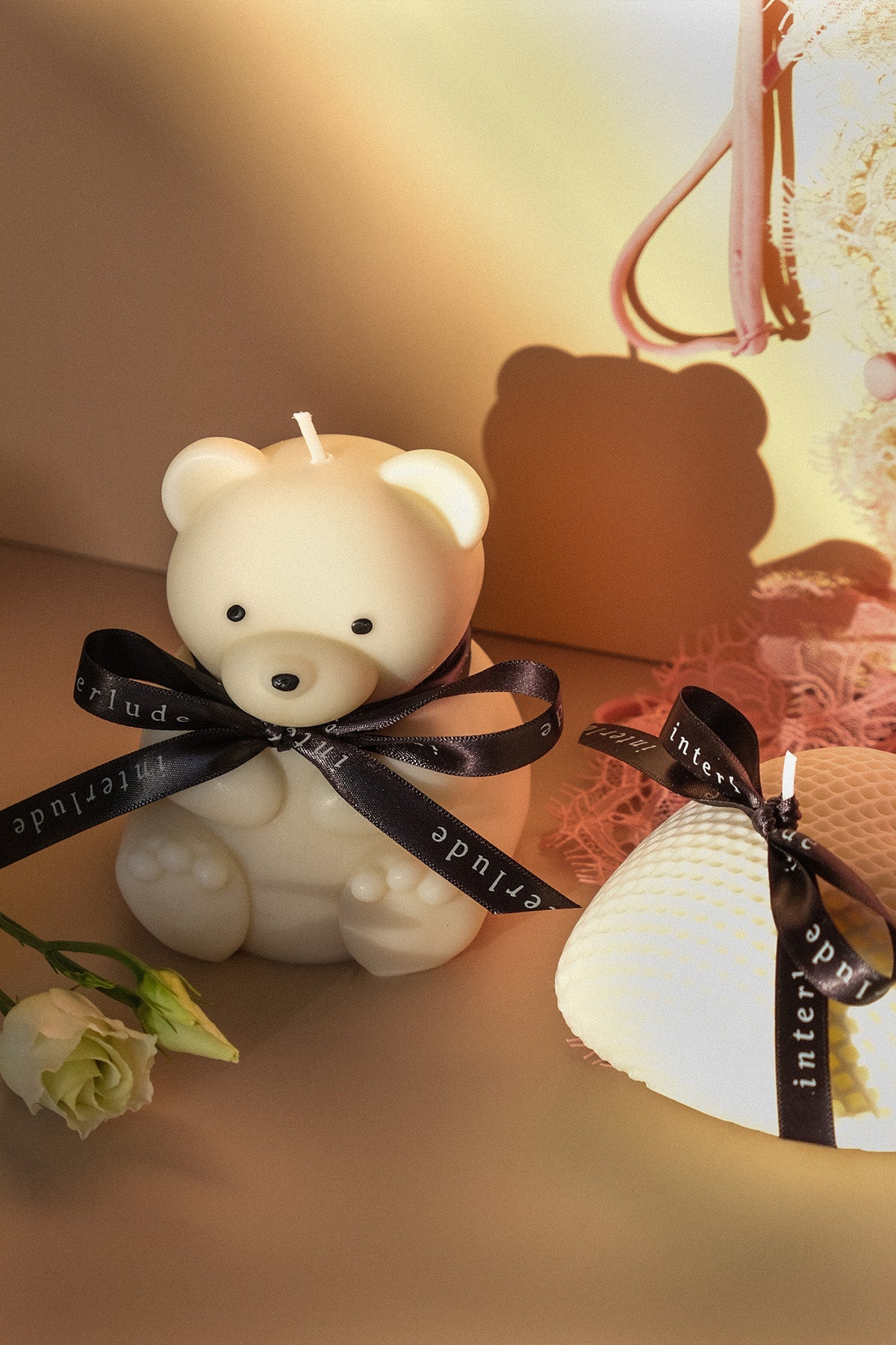 Teddy Bear Shaped Candle in Ivory