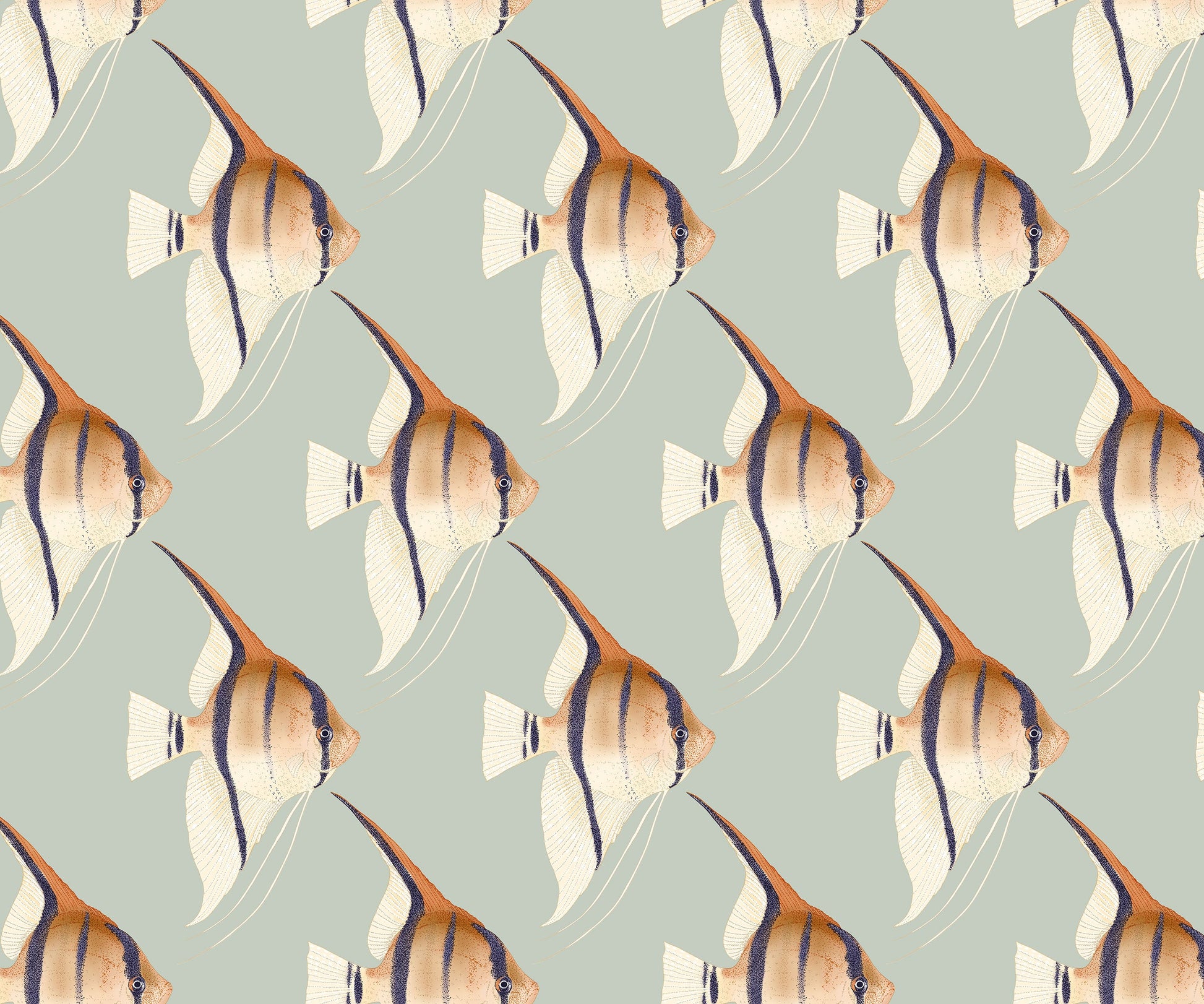 Geometric Angelfish Design Print