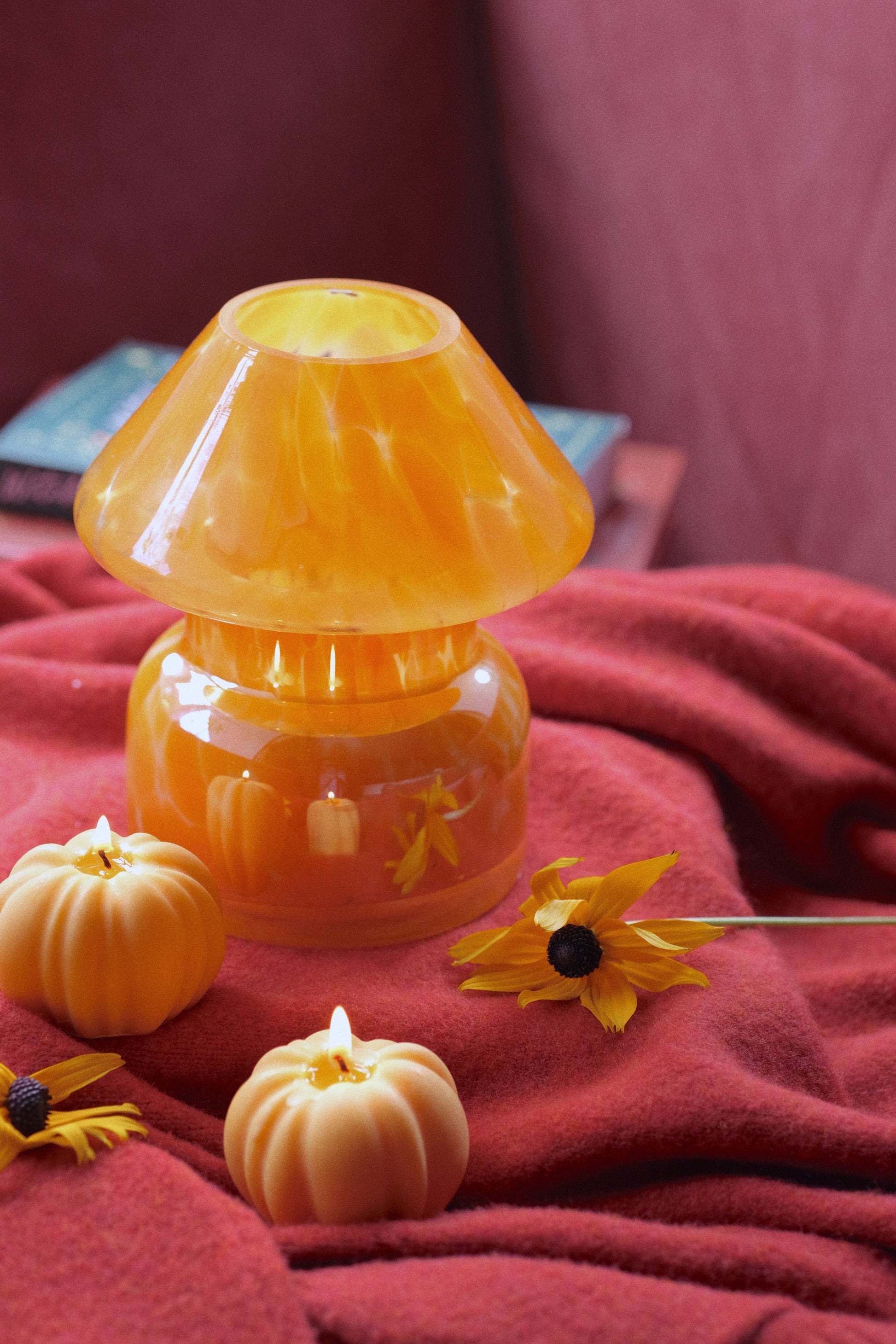 Mushroom Lamp Candle Extra Large 500g Handmade Glass Jar