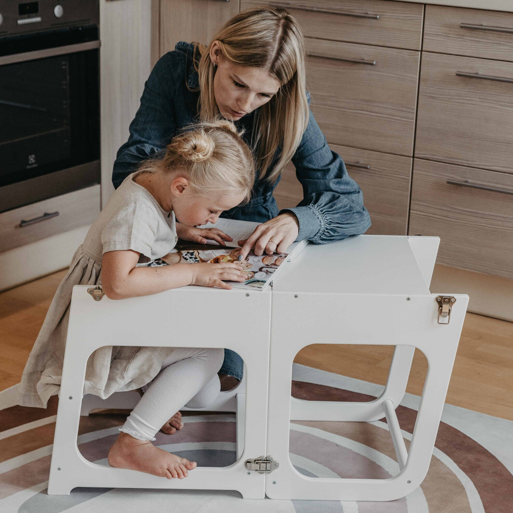 2-in-1 Convertible Kitchen Tower – Montessori Inspired by Montessori House Bed at www.brixbailey.com