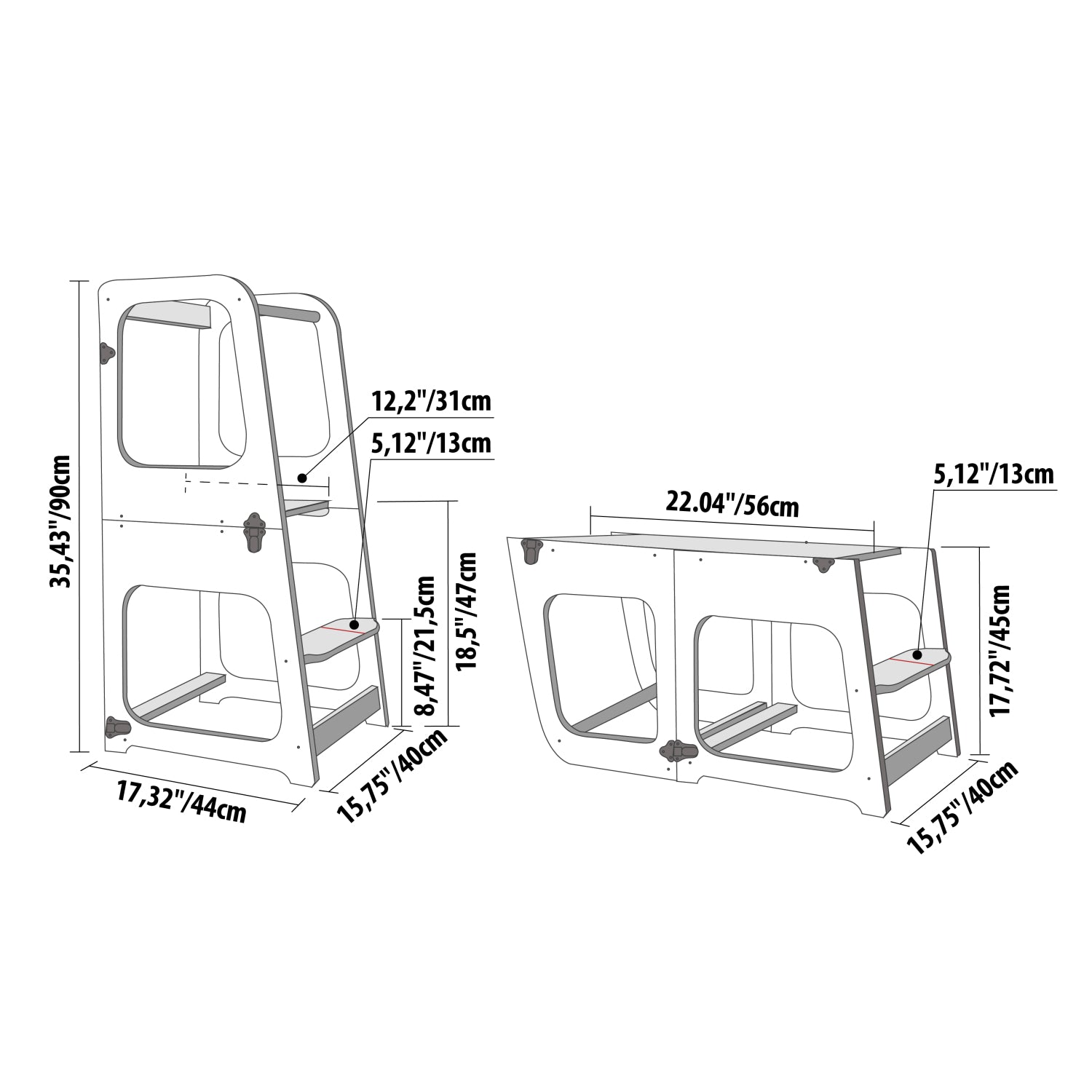 2-in-1 Convertible Kitchen Tower – Safe & Creative Child Learning by Montessori House Bed at www.brixbailey.com