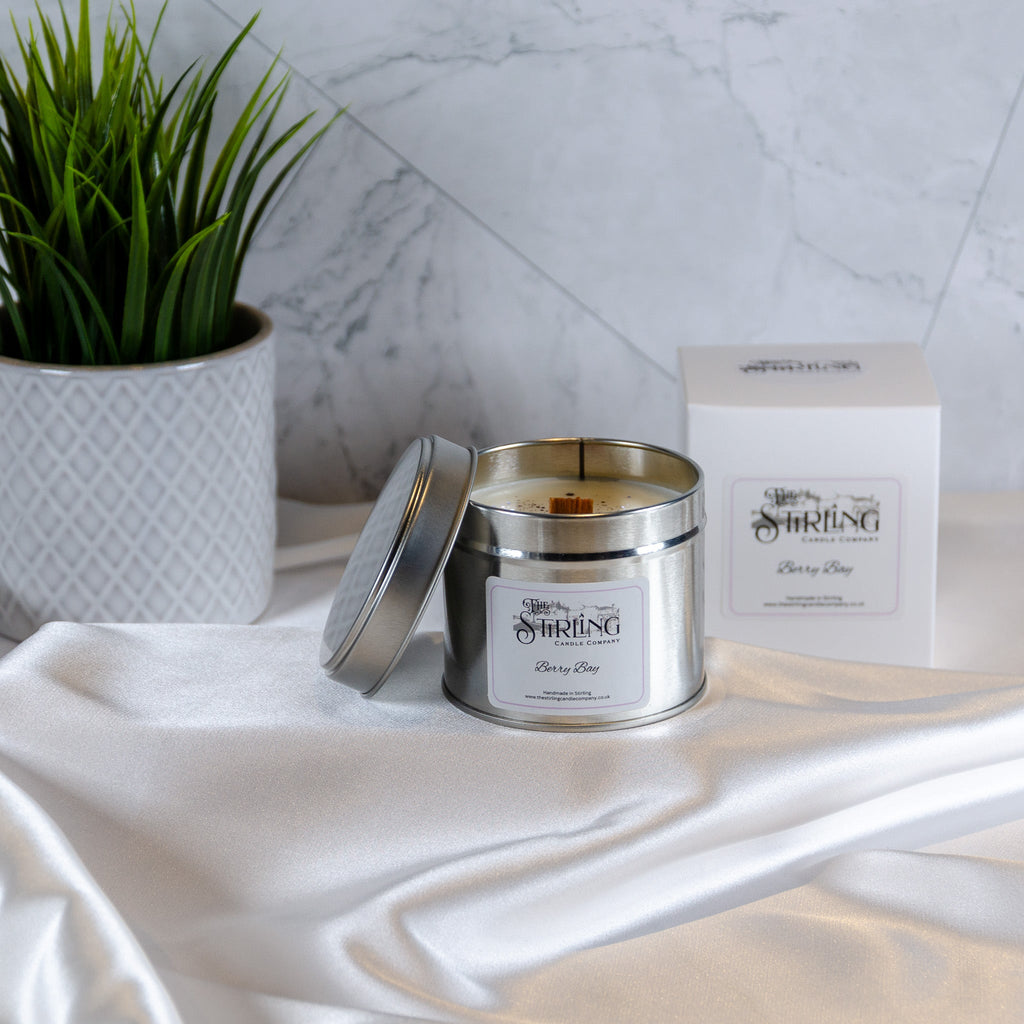 Berry Bay Travel Tin Candle with Wooden Wick