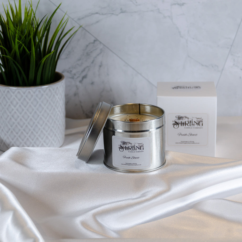Fresh Start Travel Tin Candle with Wooden Wick