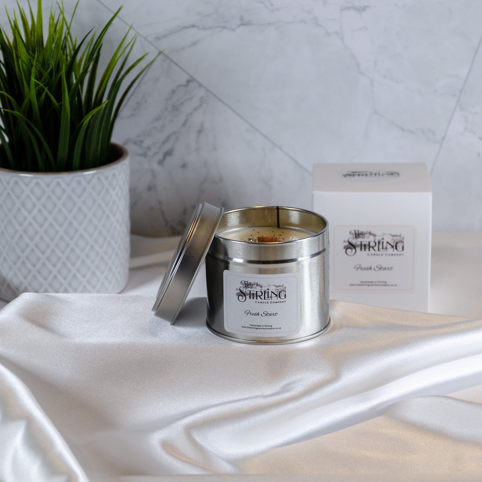 Fresh Start Travel Tin Candle with Wooden Wick