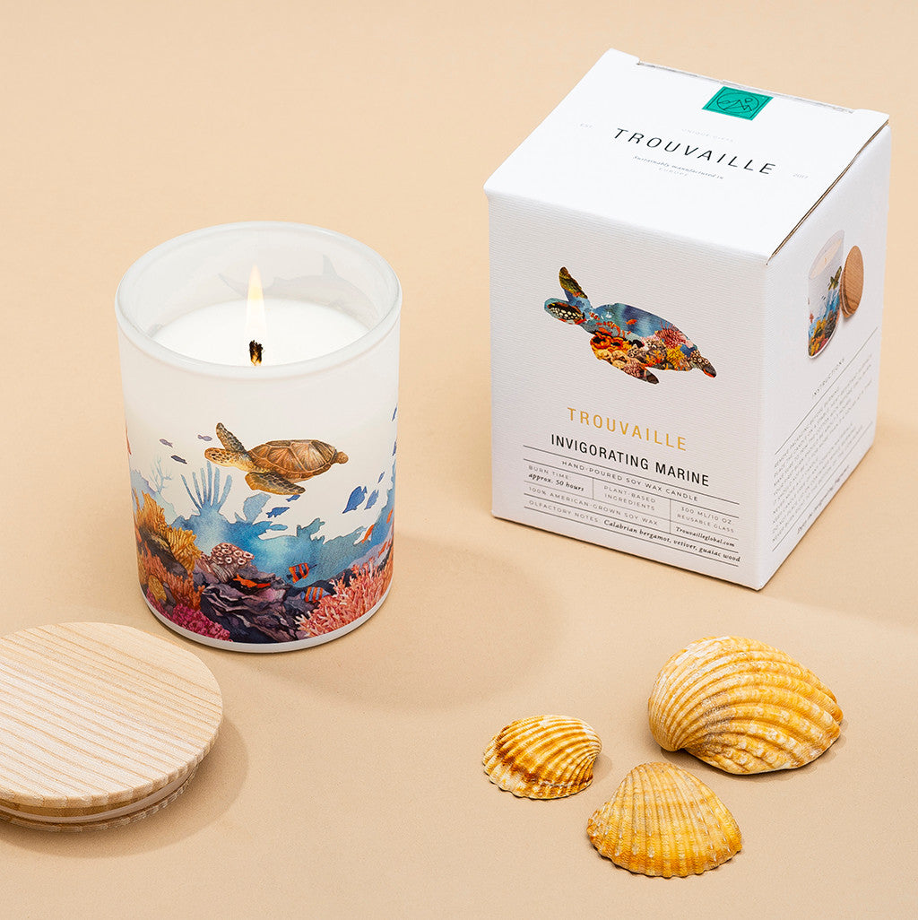 Invigorating Marine Vegan Scented Candle