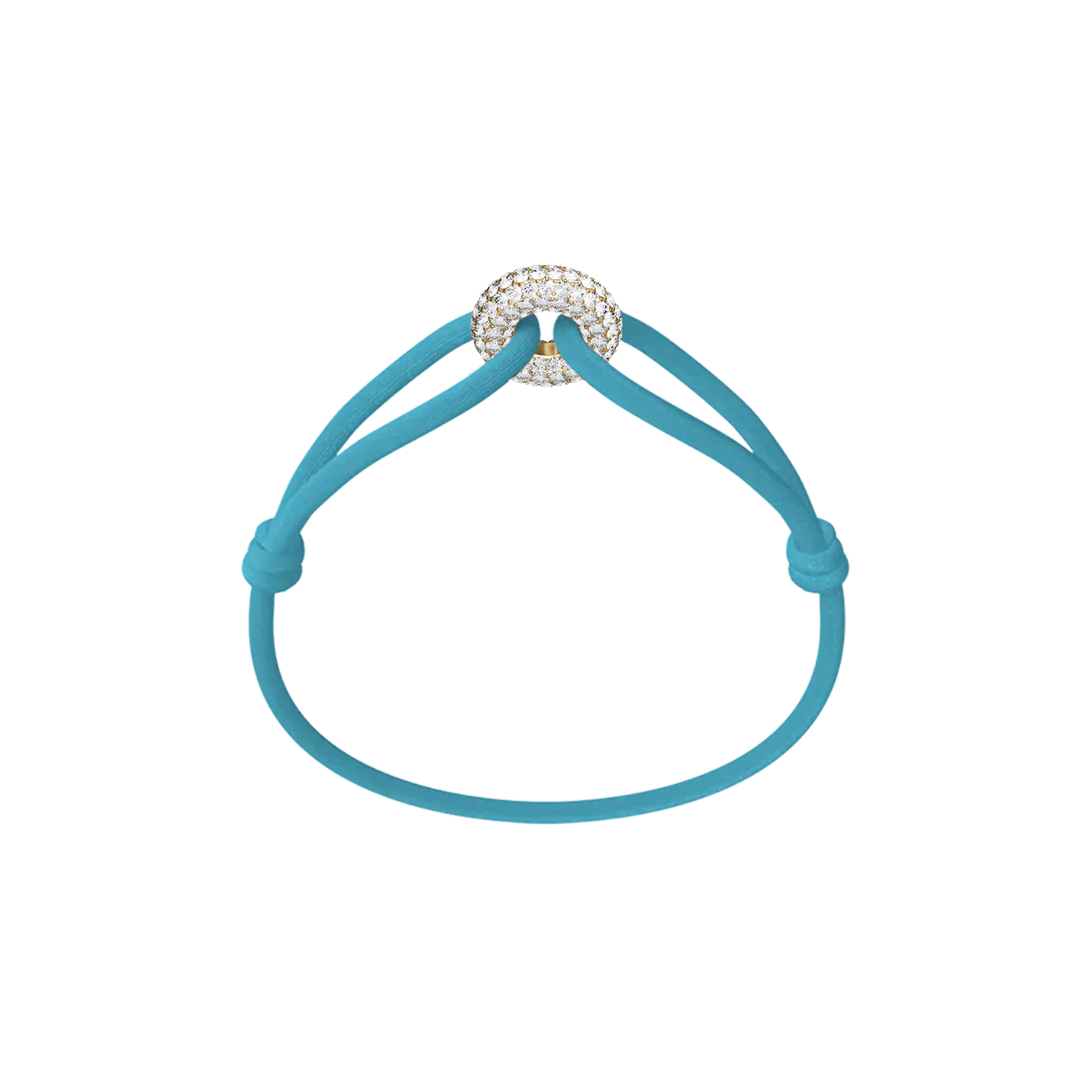 Golden Pave Cord Bracelet with Lab Diamonds