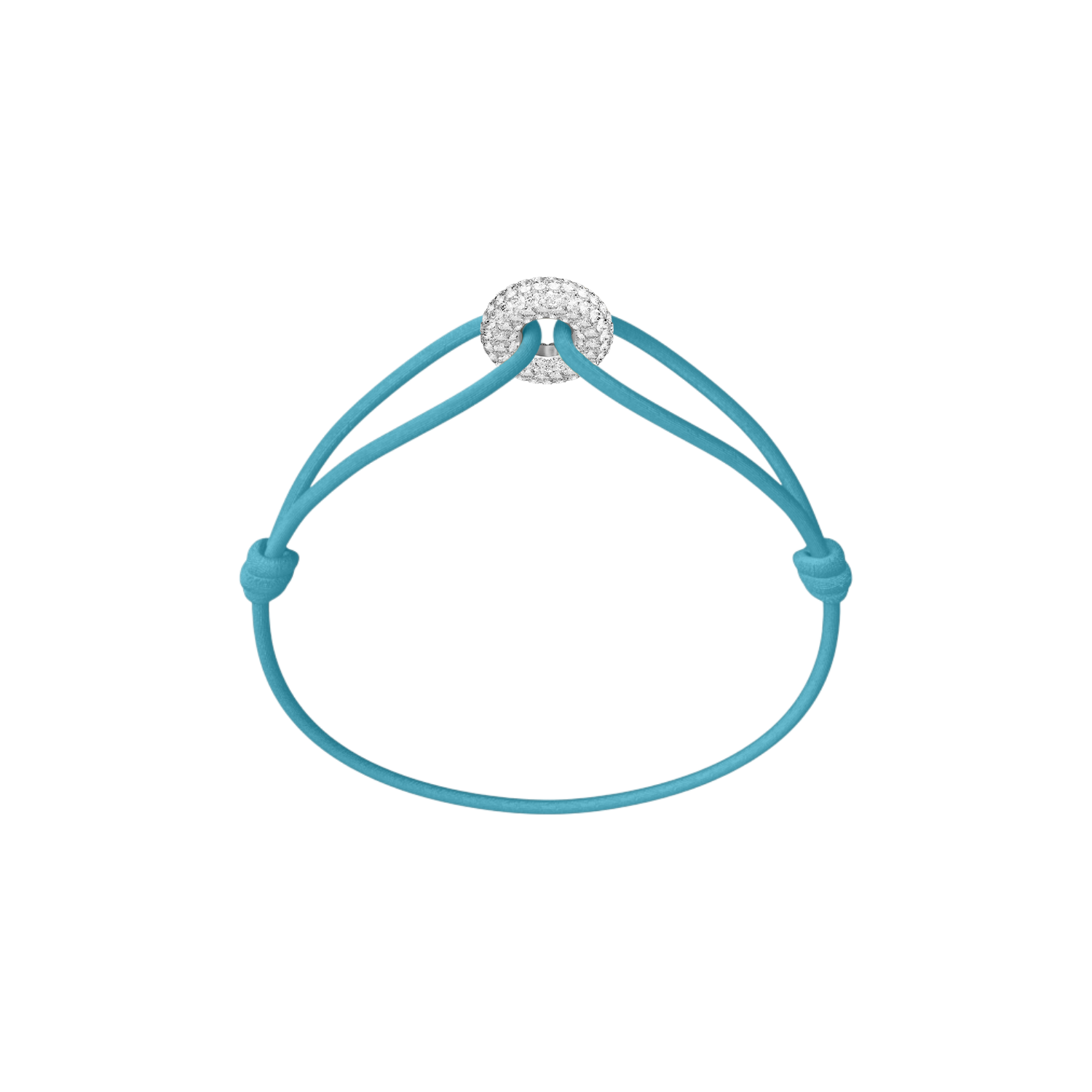 Mini Silver Soho Pavé Cord Bracelet