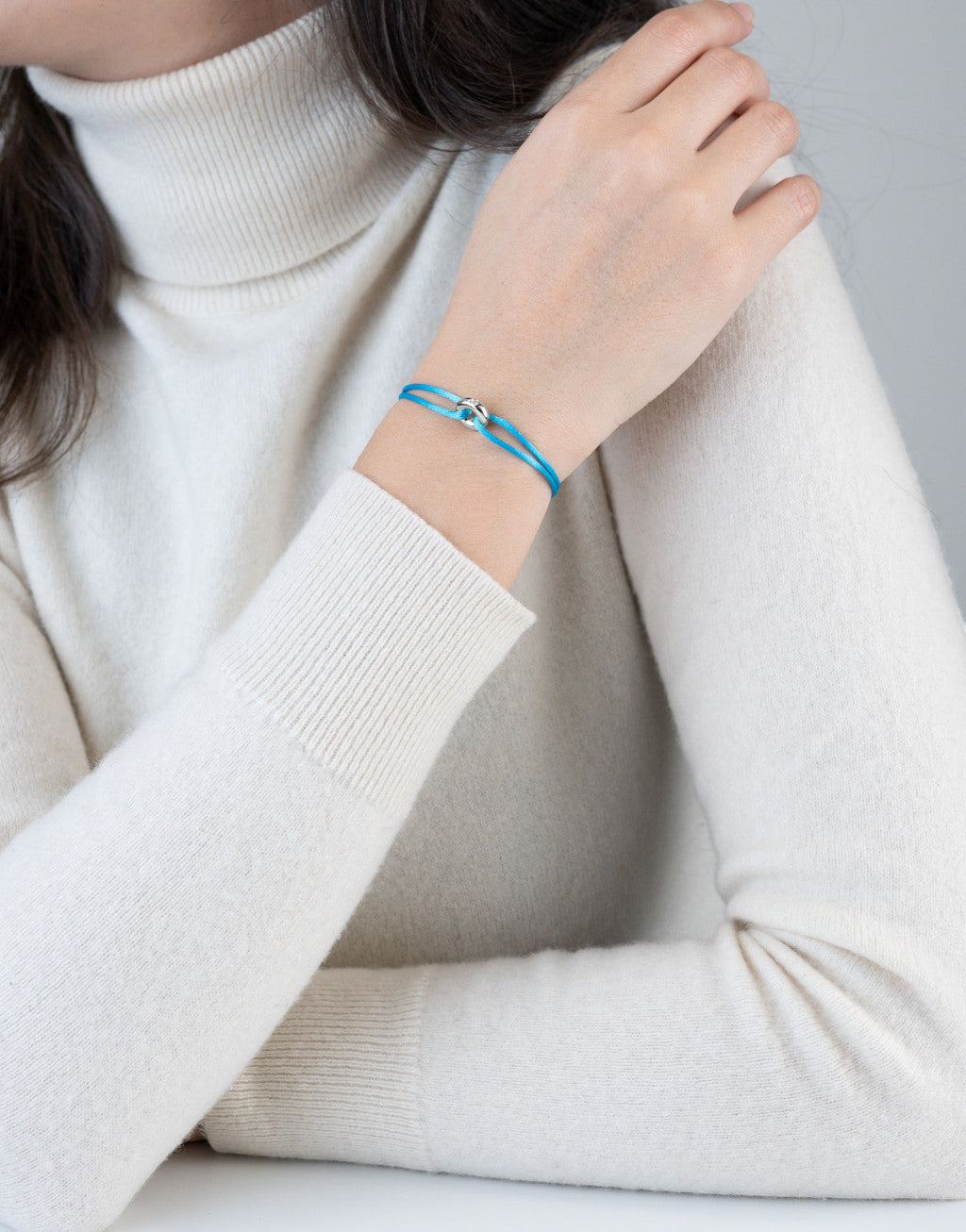 Mini Silver Diamond Cord Bracelet