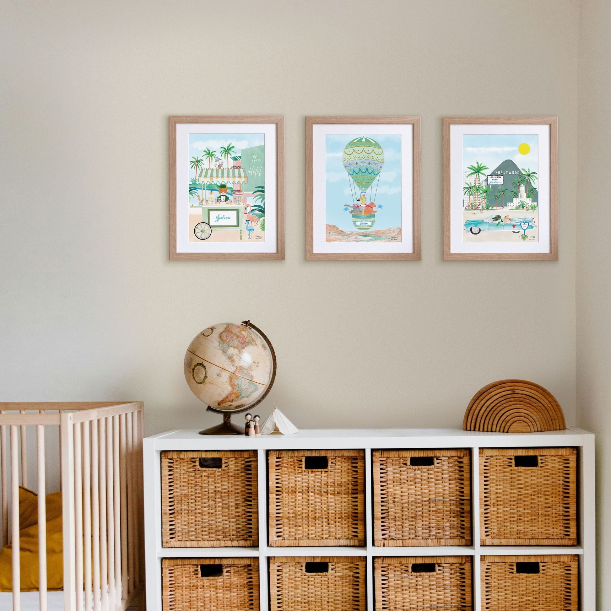 Personalised Hot Air Balloon over the Grand Canyon Artwork for Boys