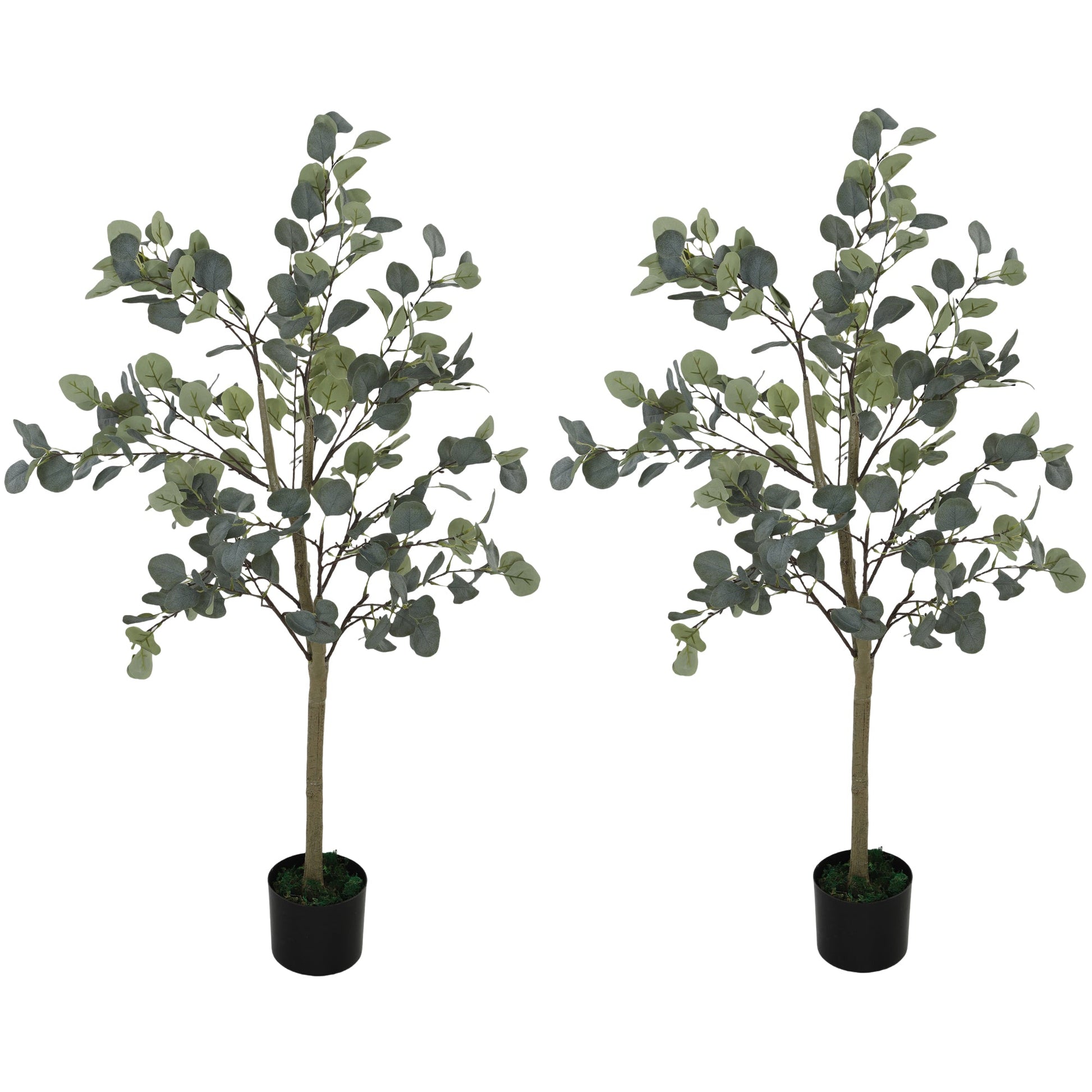 Artificial Eucalyptus Trees 2 Pack Faux Silk Plants 120cm