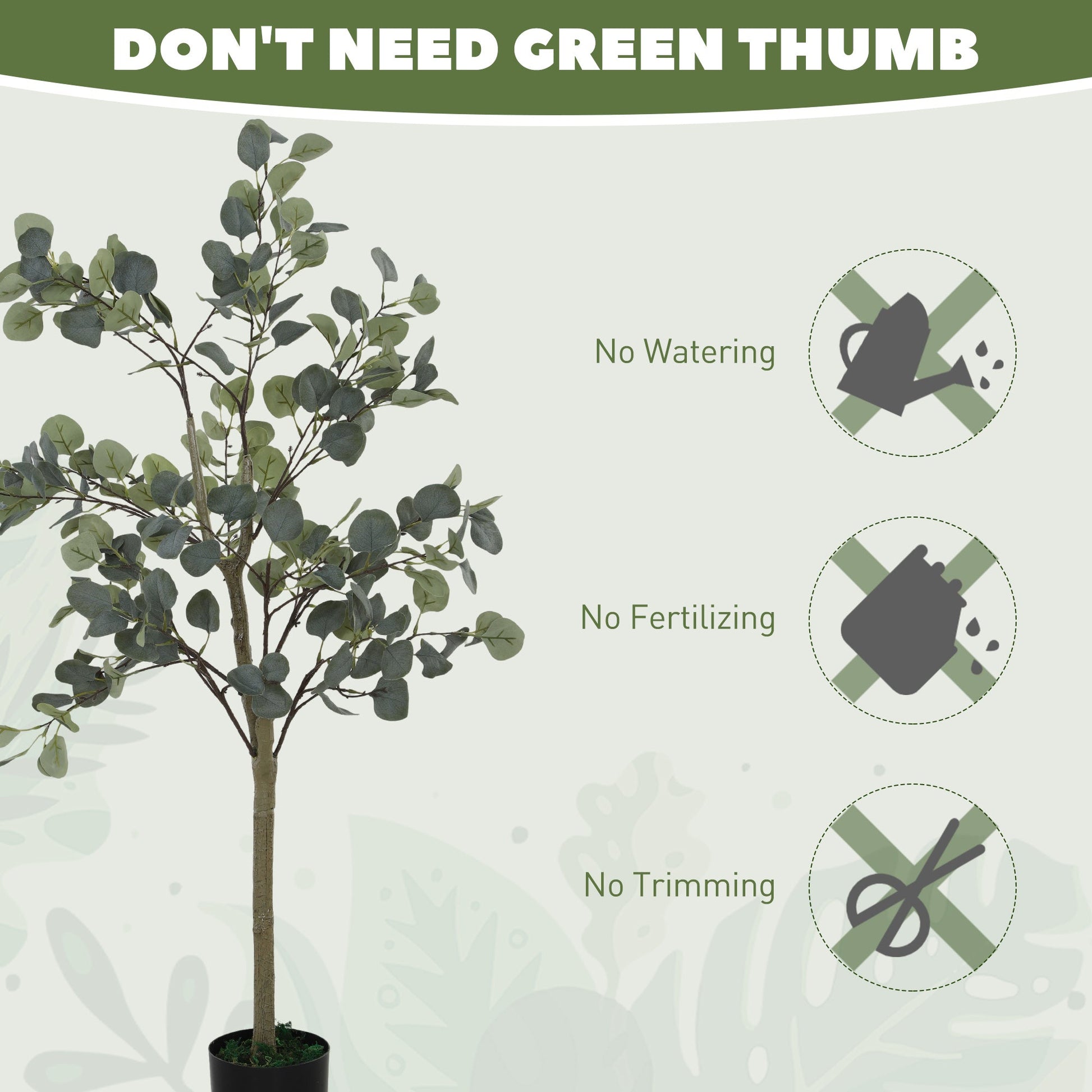 Artificial Eucalyptus Trees 2 Pack Faux Silk Plants 120cm