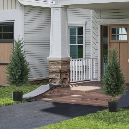 Set of 2 Decorative Artificial Cypress Plants for Home Decor