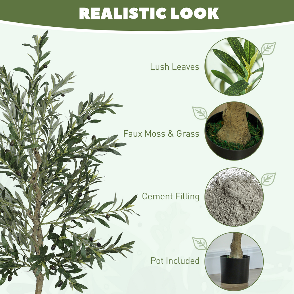 2 Pack Faux Olive Trees 120cm Indoor Artificial Plants