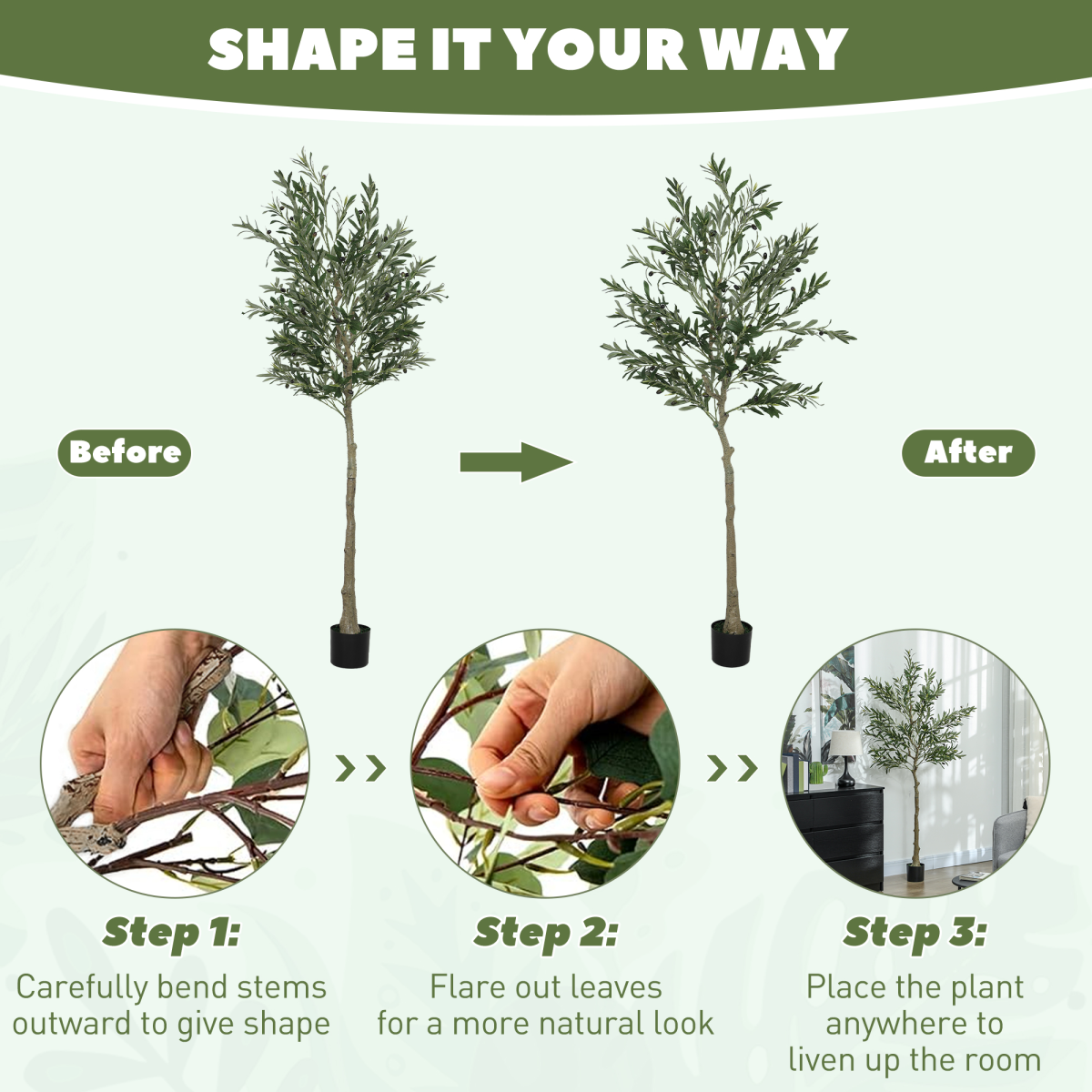 2 Pack Faux Olive Trees 120cm Indoor Artificial Plants
