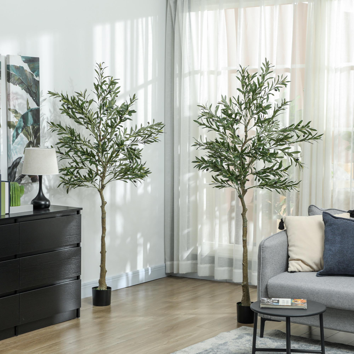 2 Pack Faux Olive Trees 120cm Indoor Artificial Plants