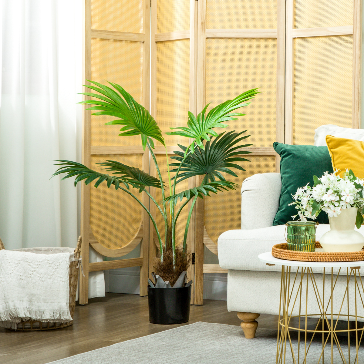 Artificial Palm Tree Plant 145cm with Realistic Leaves