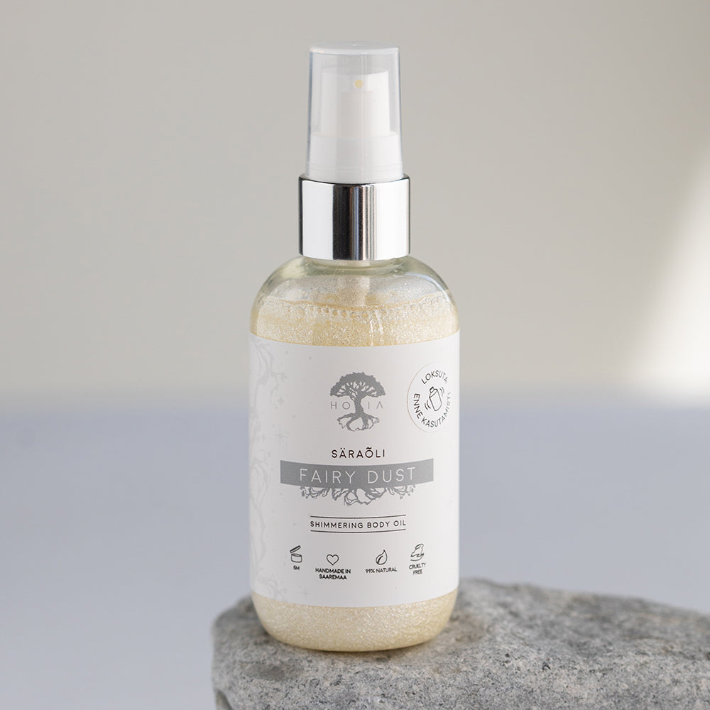Silver Glitter Body Oil – Sparkle with Citrus Aroma & Vitamins by HOIA at www.brixbailey.com
