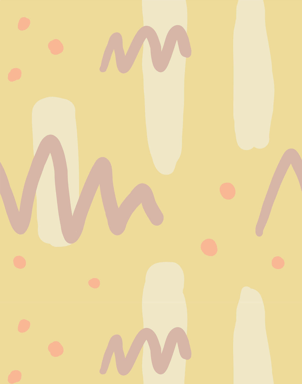 Naive Shapes Pattern Wall Mural for Kids Rooms