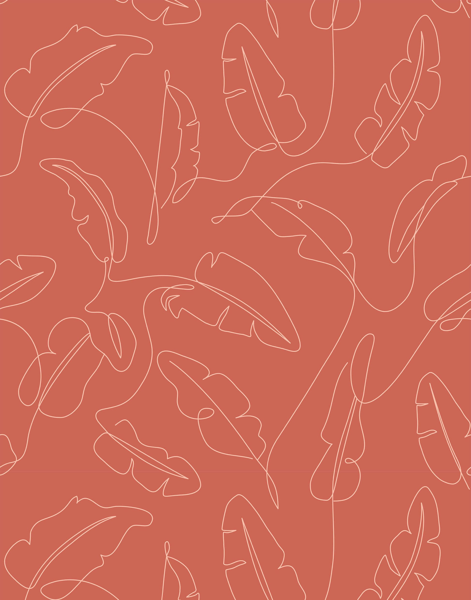 Freya Minimalist Tropical Leaf Wallpaper