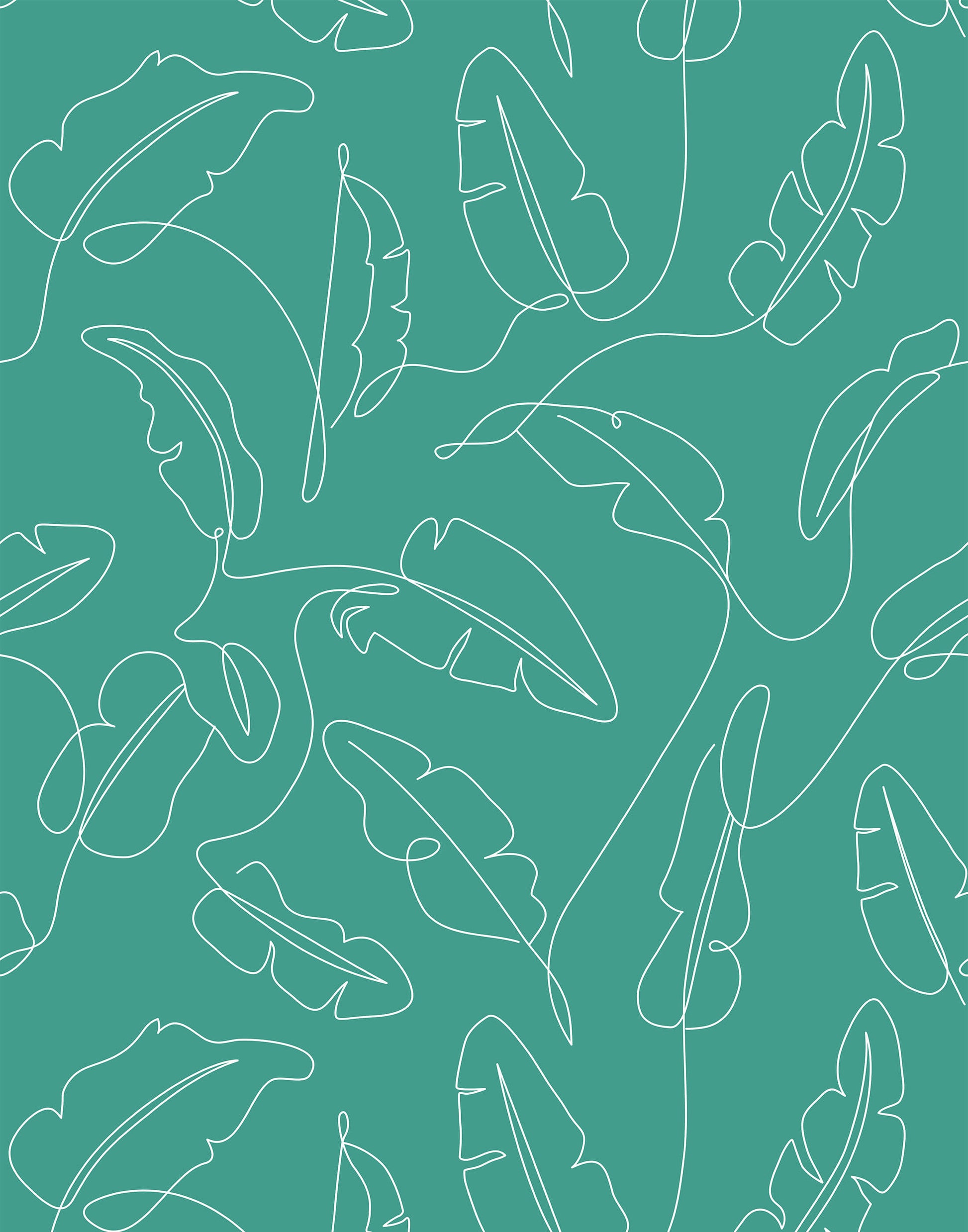 Freya Minimalist Tropical Leaf Wallpaper