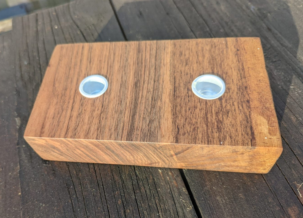 Walnut Two candle holder
